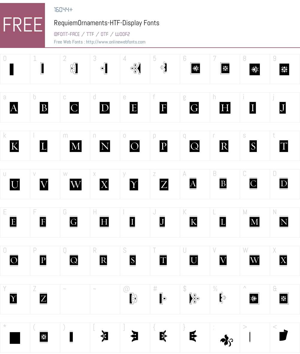 RequiemOrnaments Font Screenshots