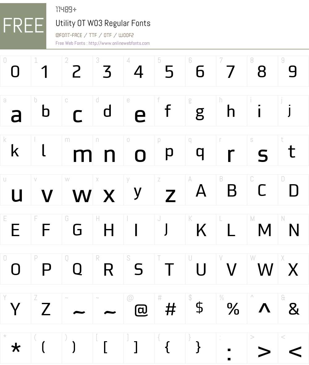 FF Utility Font Screenshots