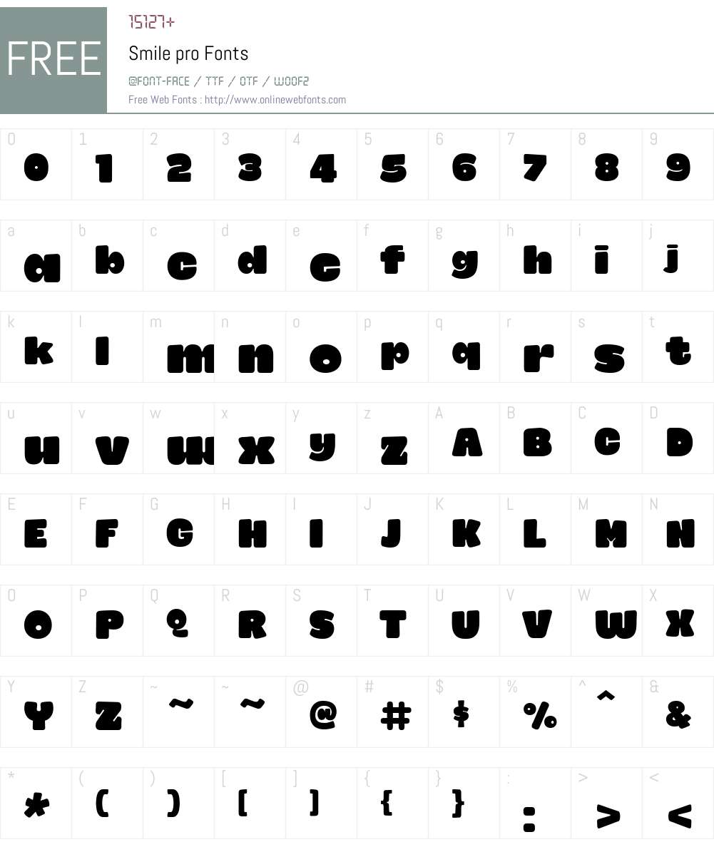 Smilepro-Regular Font Screenshots