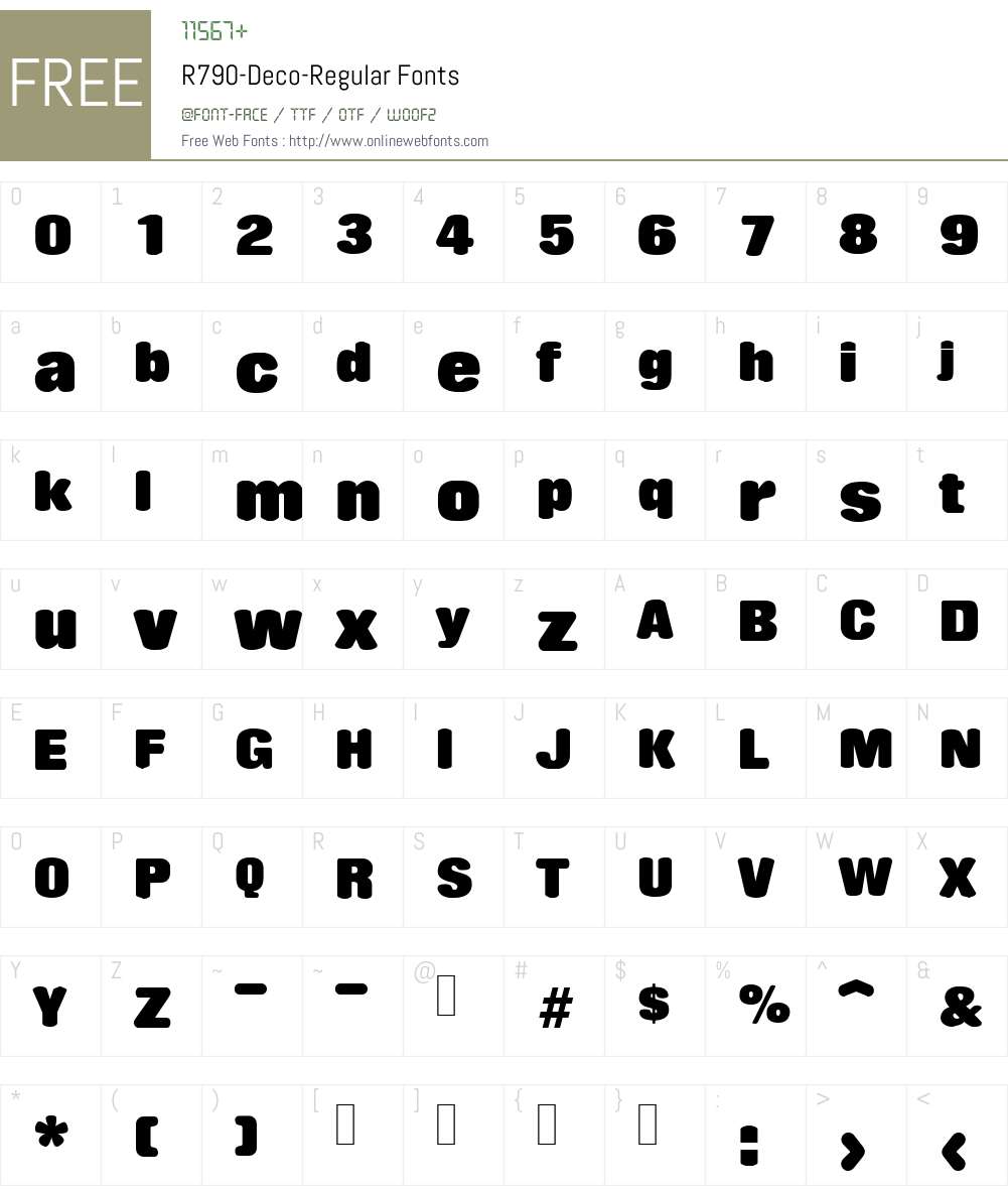 R790-Deco Font Screenshots