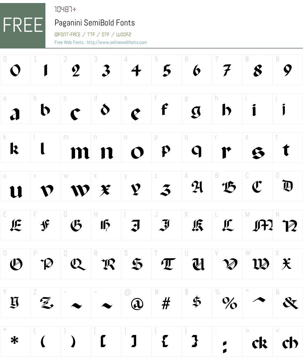 Paganini Font Screenshots