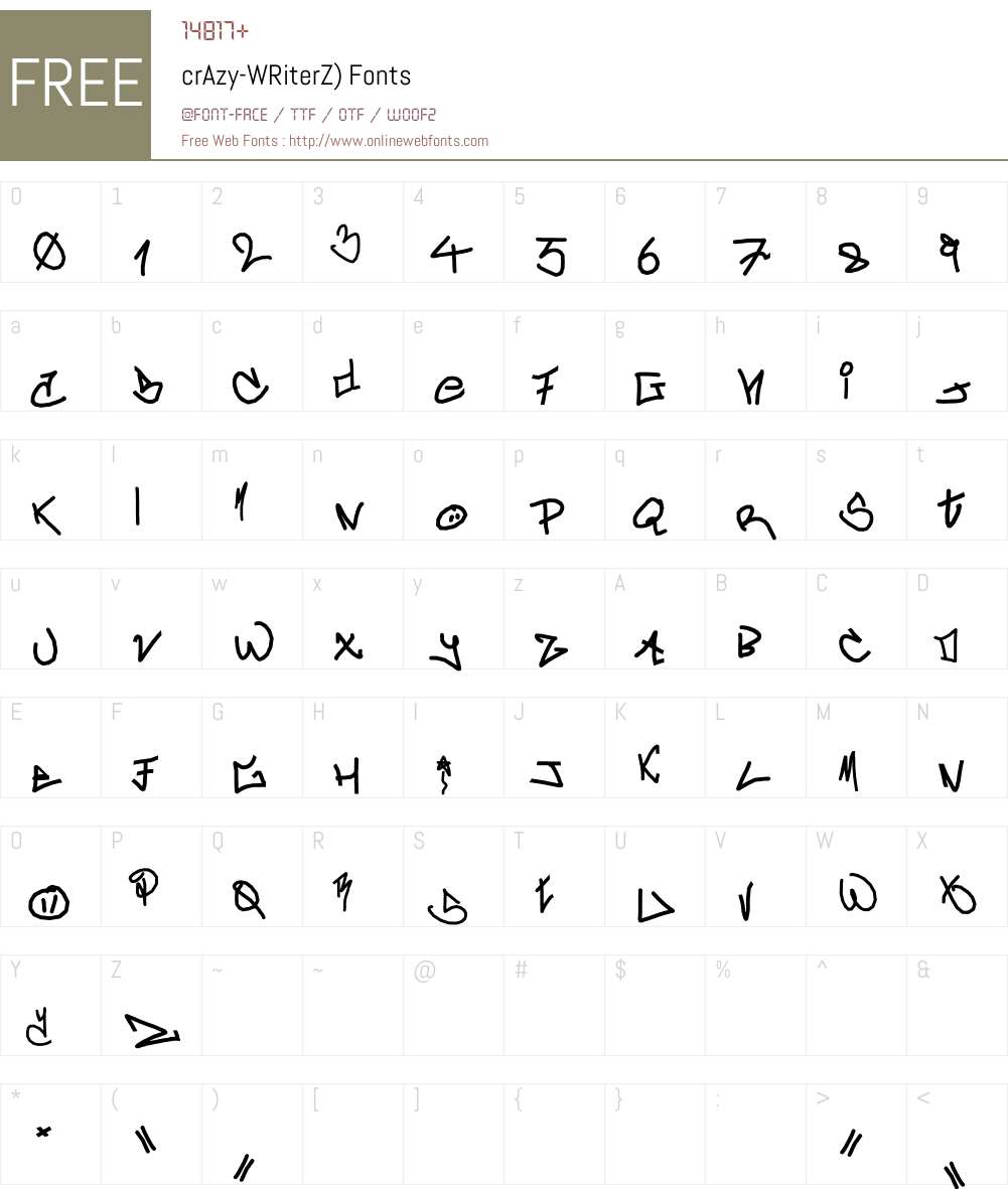 crAzy-WRiterZ) Font Screenshots