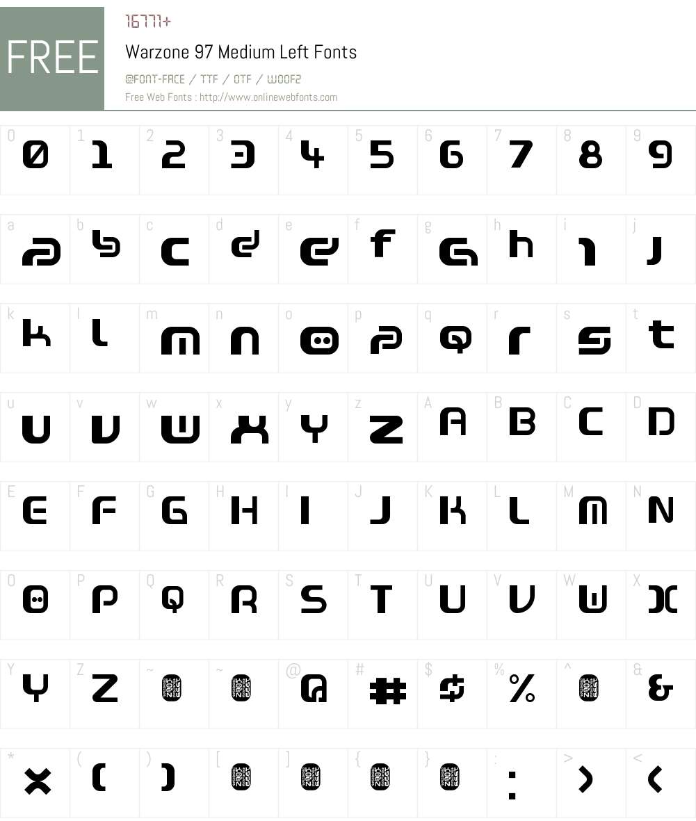 Warzone 97 Medium Left Font Screenshots