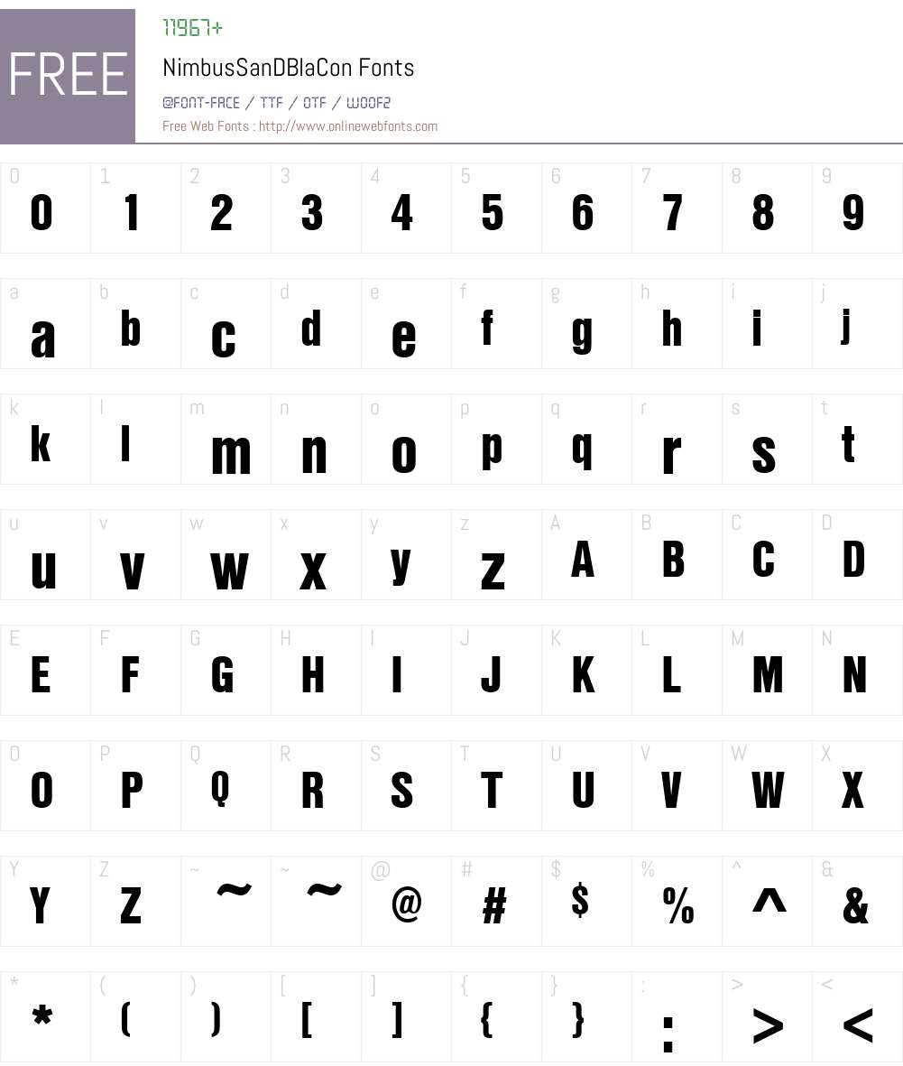 NimbusSanDBlaCon Font Screenshots