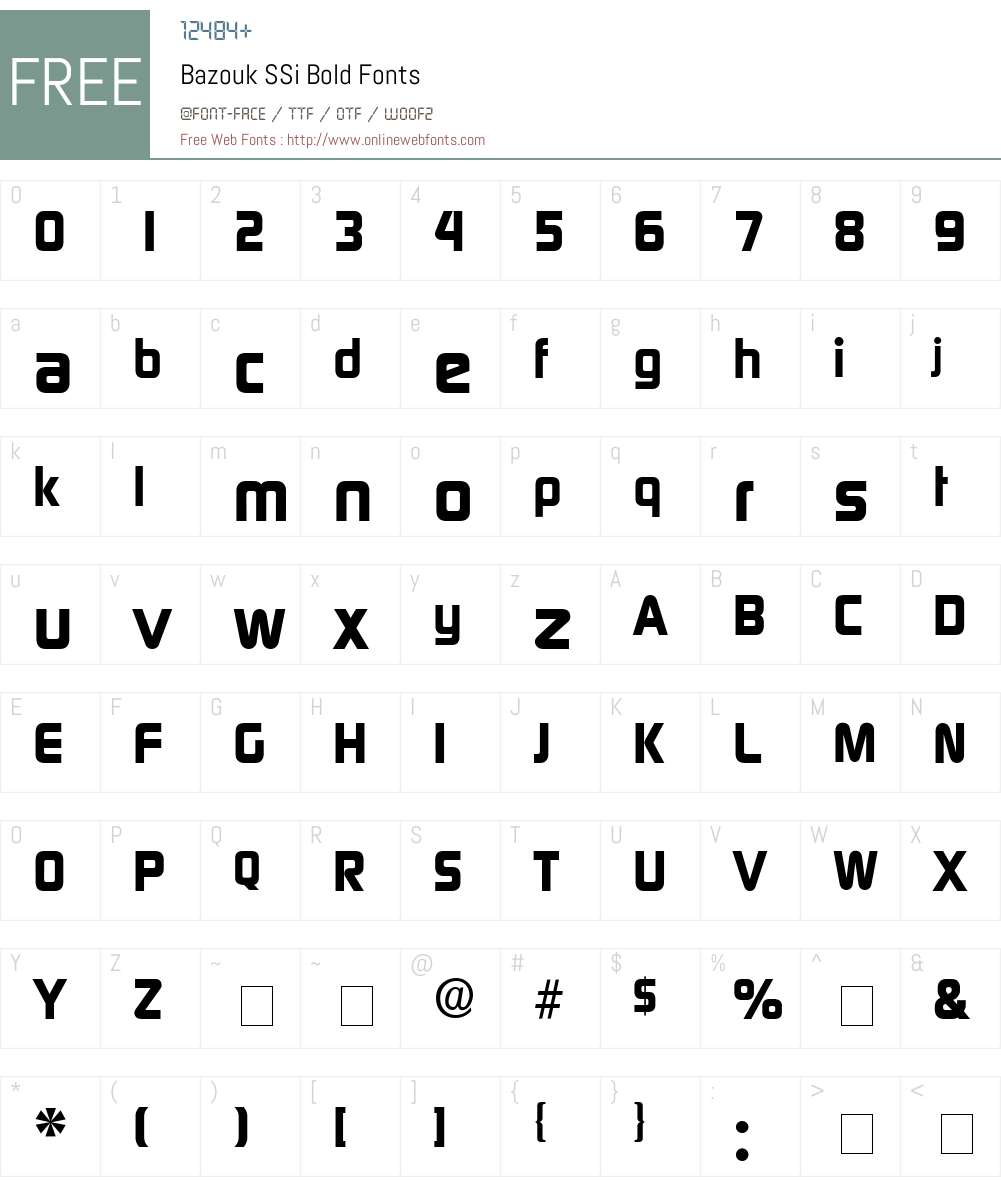 Bazouk SSi Font Screenshots
