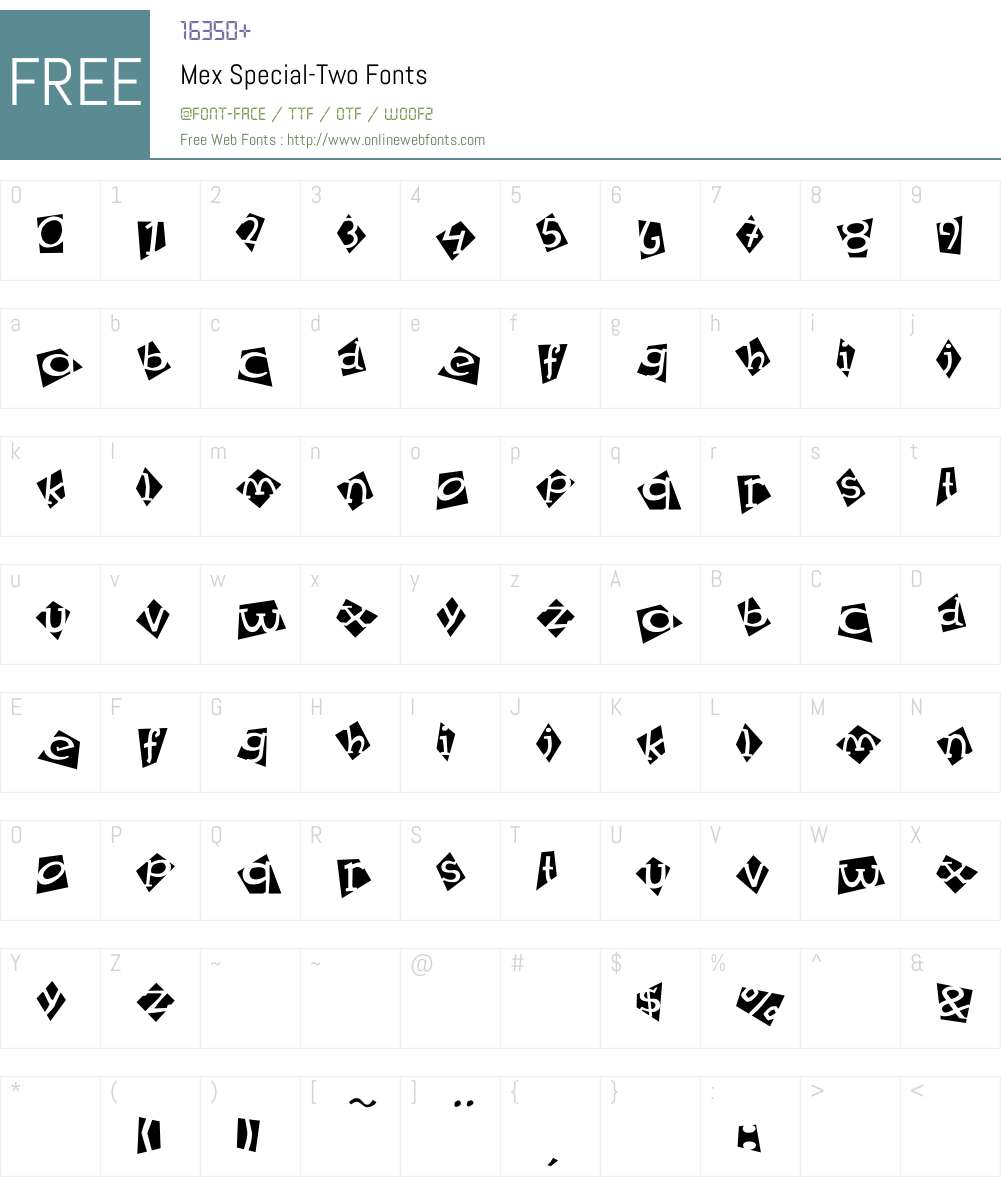 Mex Font Screenshots