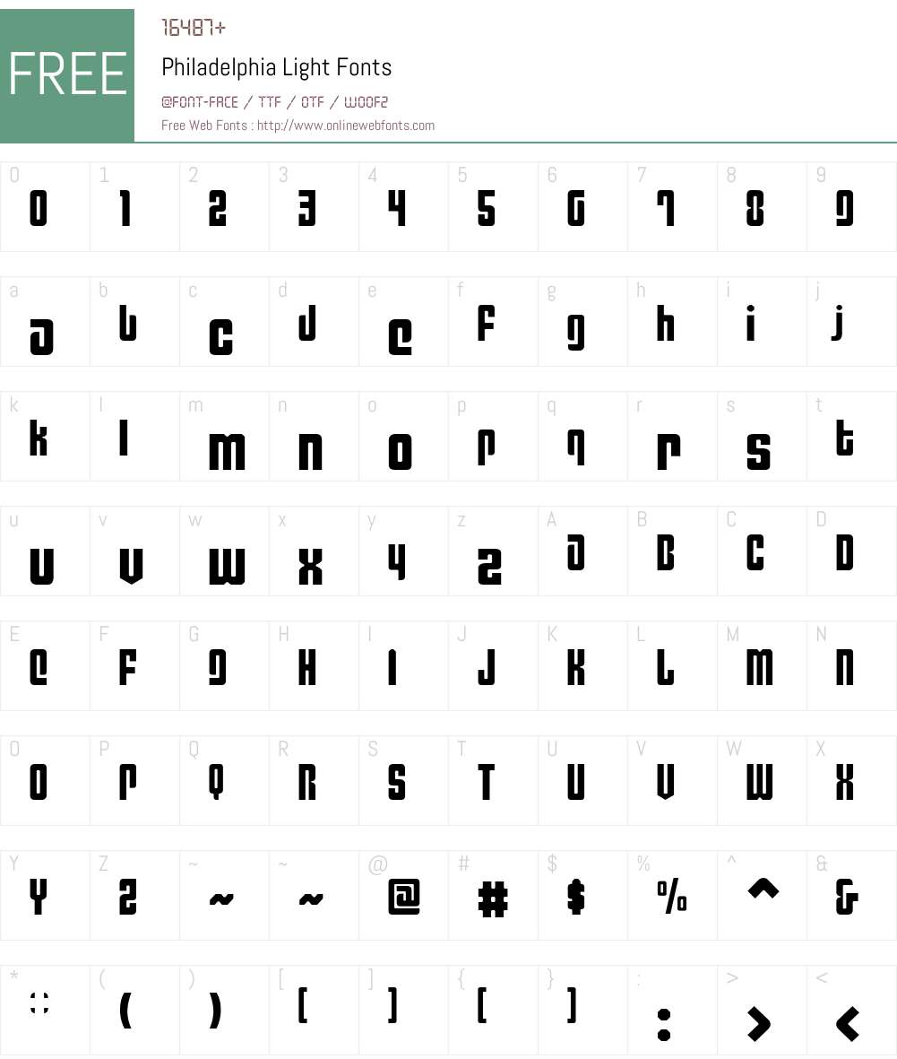Philadelphia Light Font Screenshots