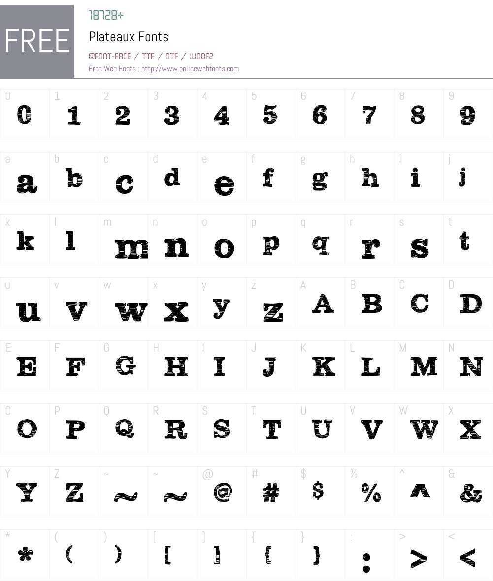 Plateaux Font Screenshots