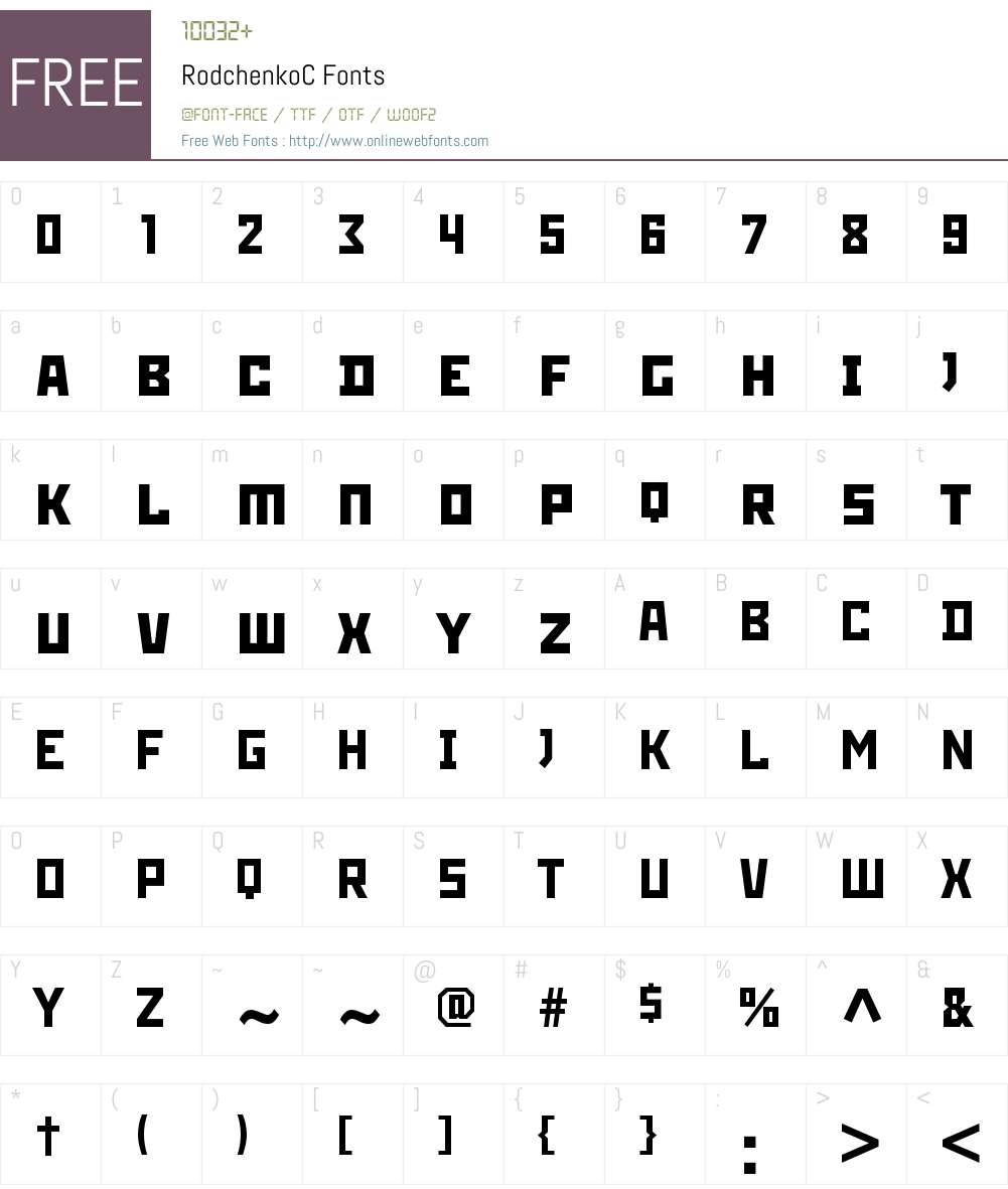 RodchenkoC Font Screenshots