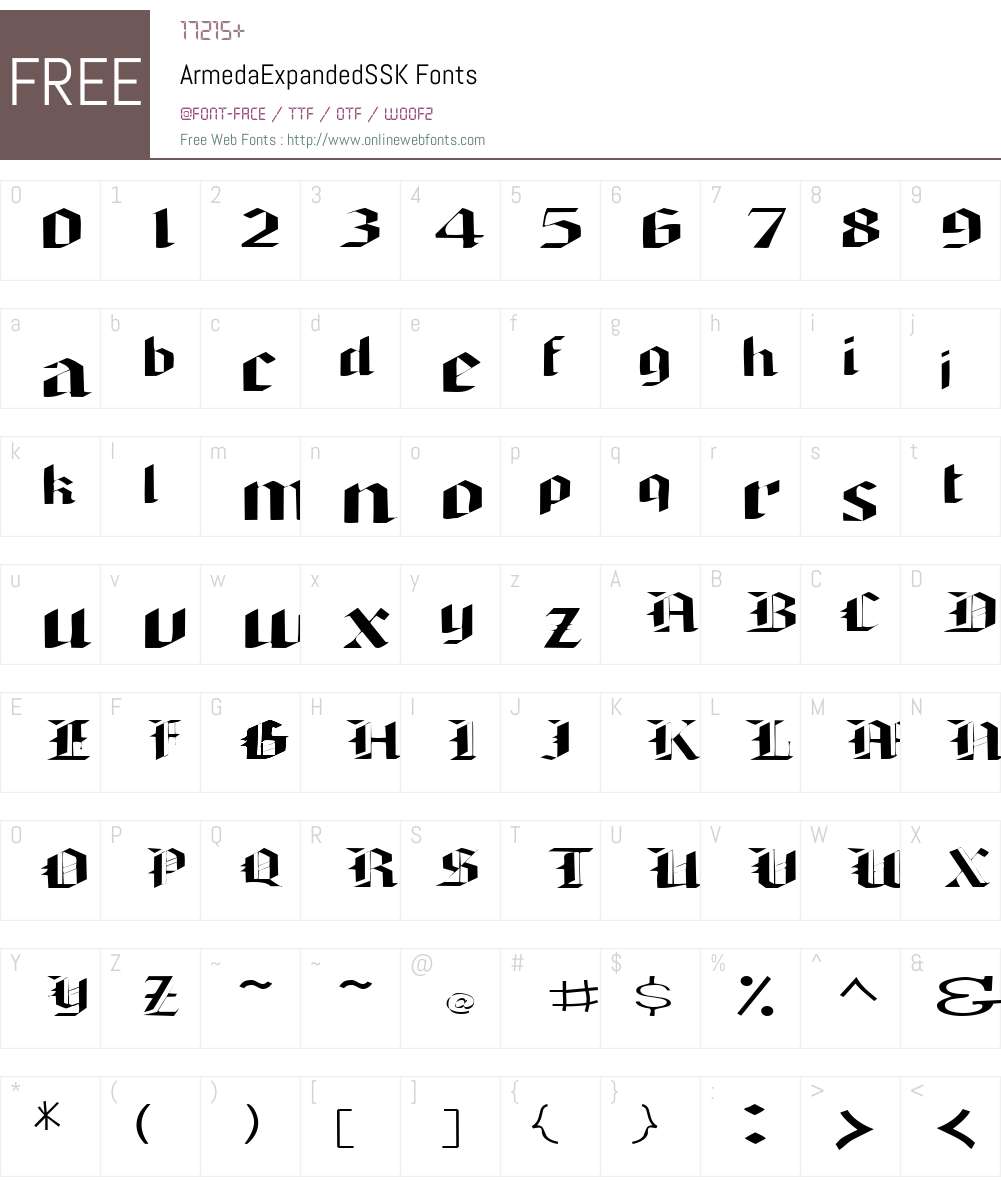 ArmedaExpandedSSK Font Screenshots