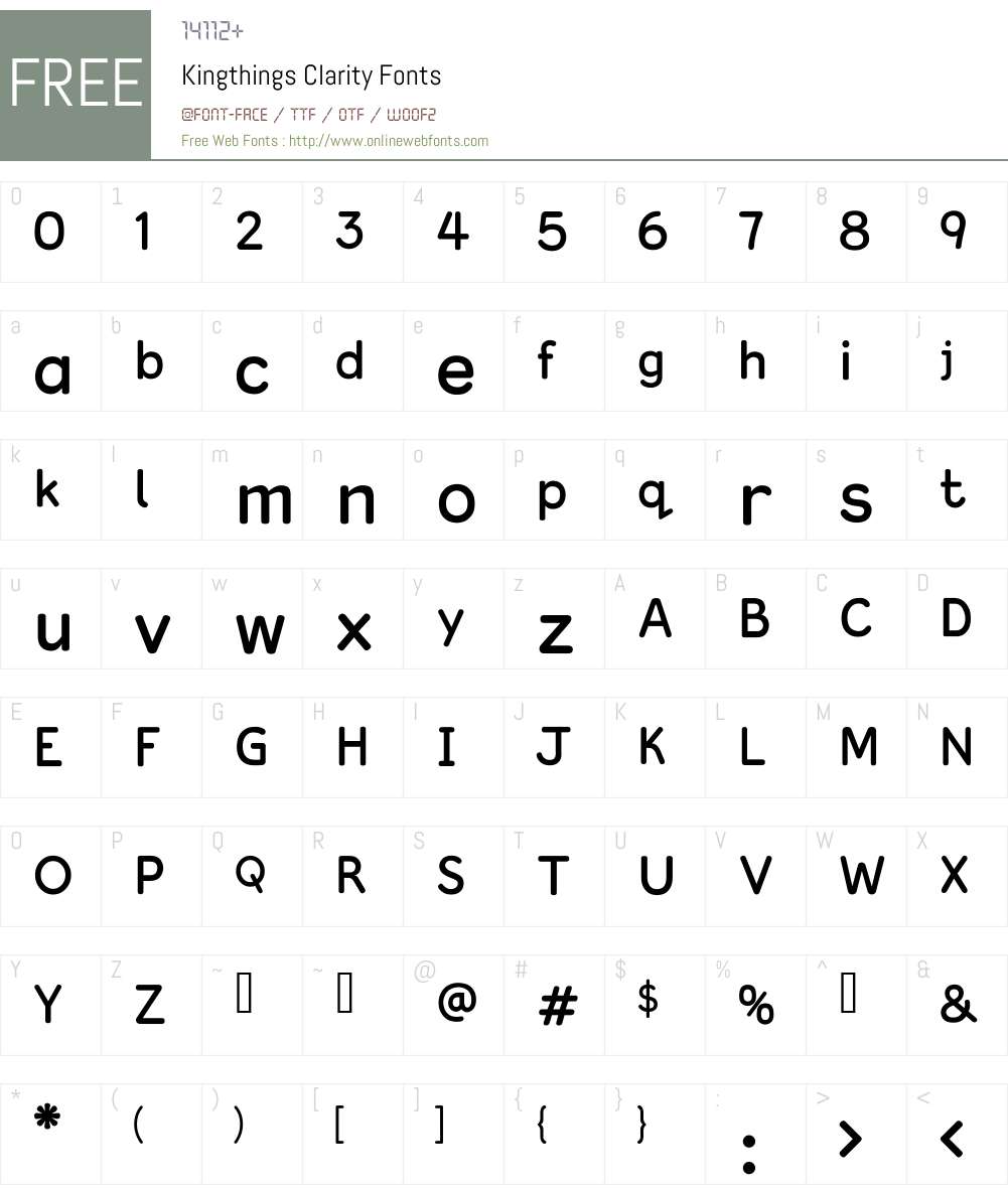 Kingthings Clarity Font Screenshots