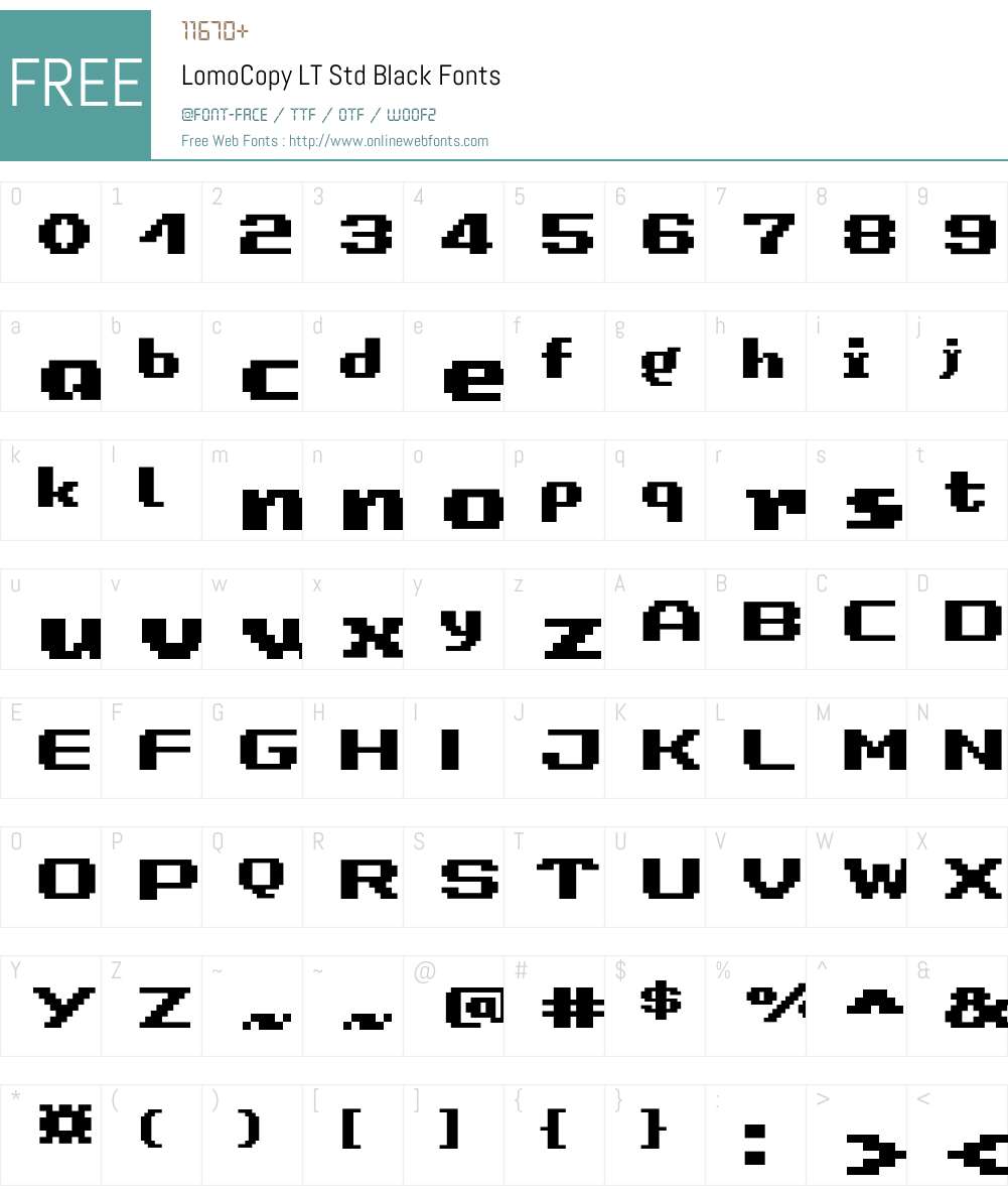 LomoCopy LT Std Black Font Screenshots