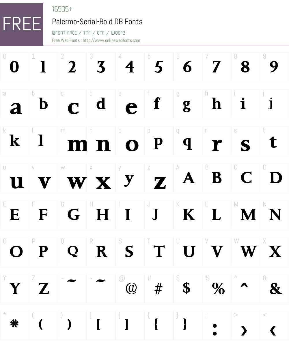Palermo-Serial DB Font Screenshots