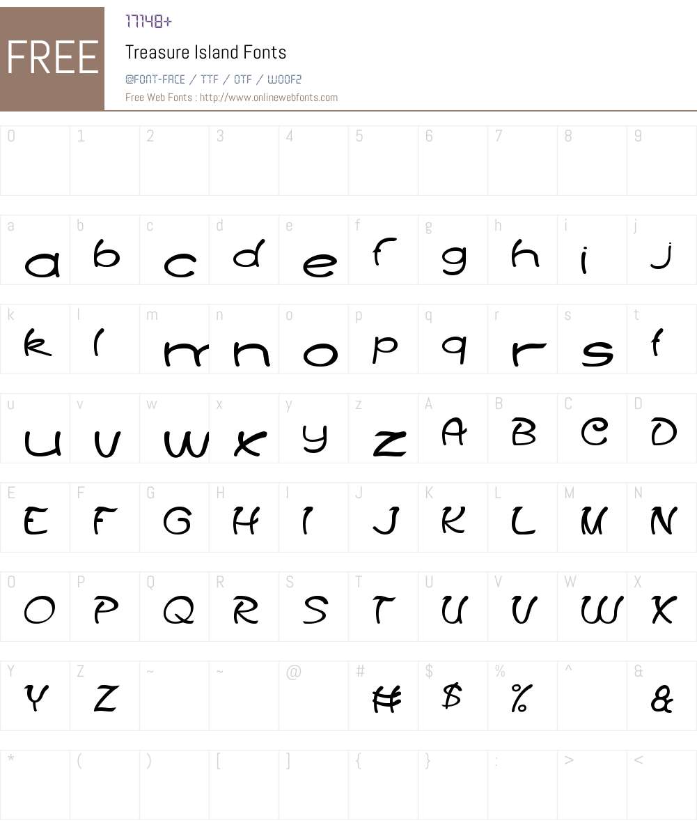 Treasure Island Font Screenshots