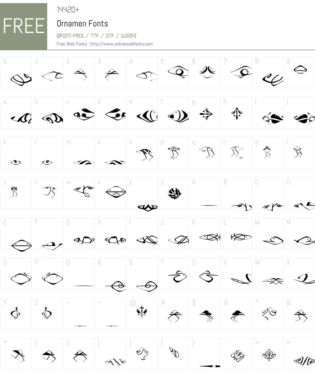 Ornamen Font Screenshots