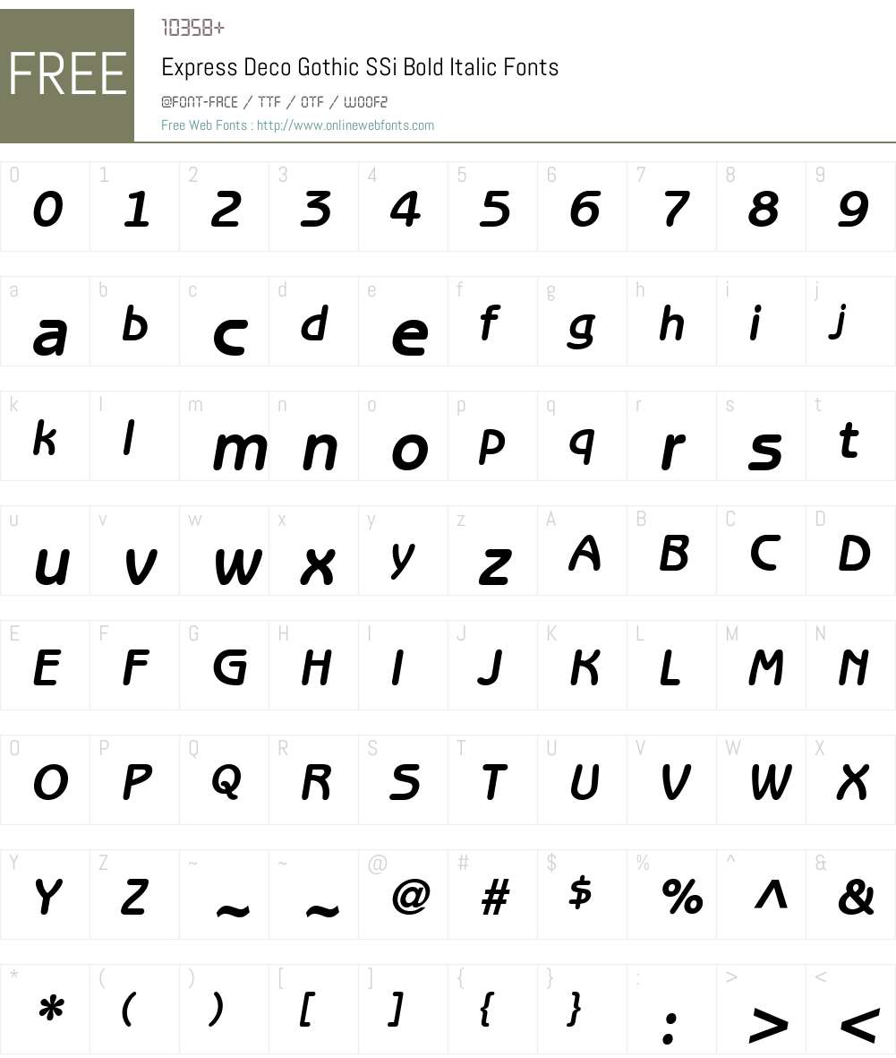 Express Deco Gothic SSi Font Screenshots