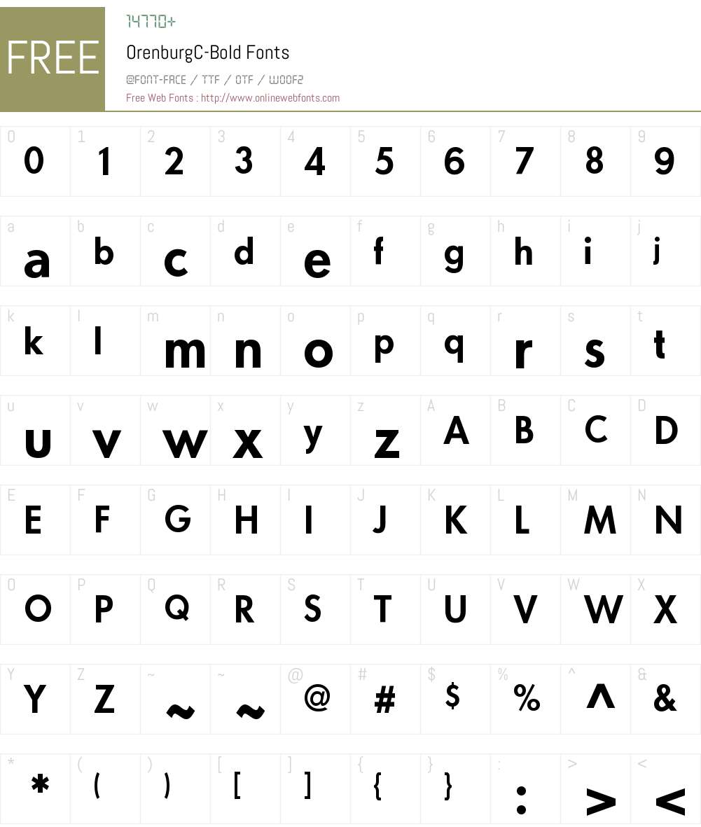 OrenburgC Font Screenshots
