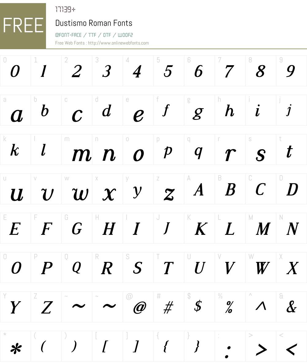Dustismo Roman Font Screenshots