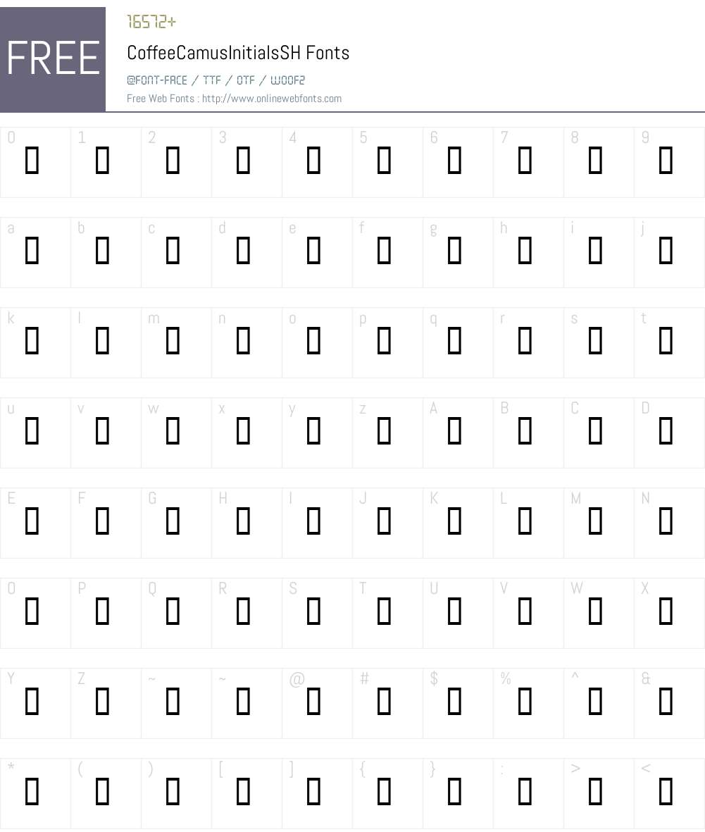 CoffeeCamusInitialsSH Font Screenshots