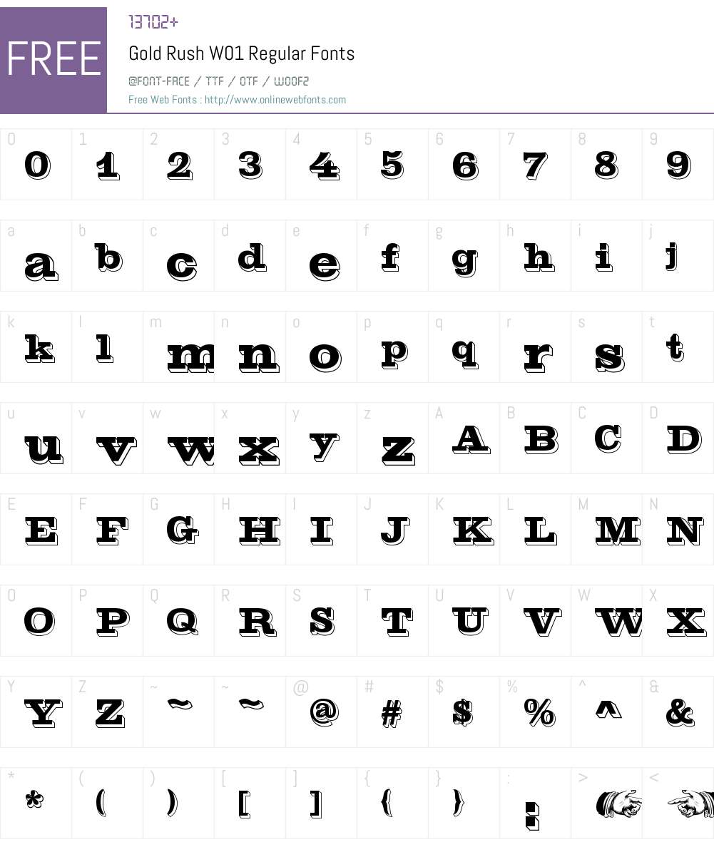 GoldRushW01-Regular Font Screenshots
