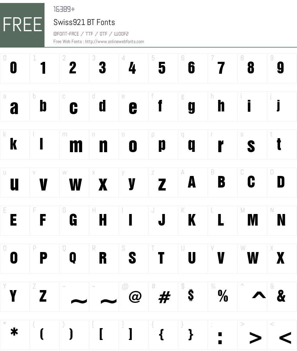 Swiss921 BT Font Screenshots