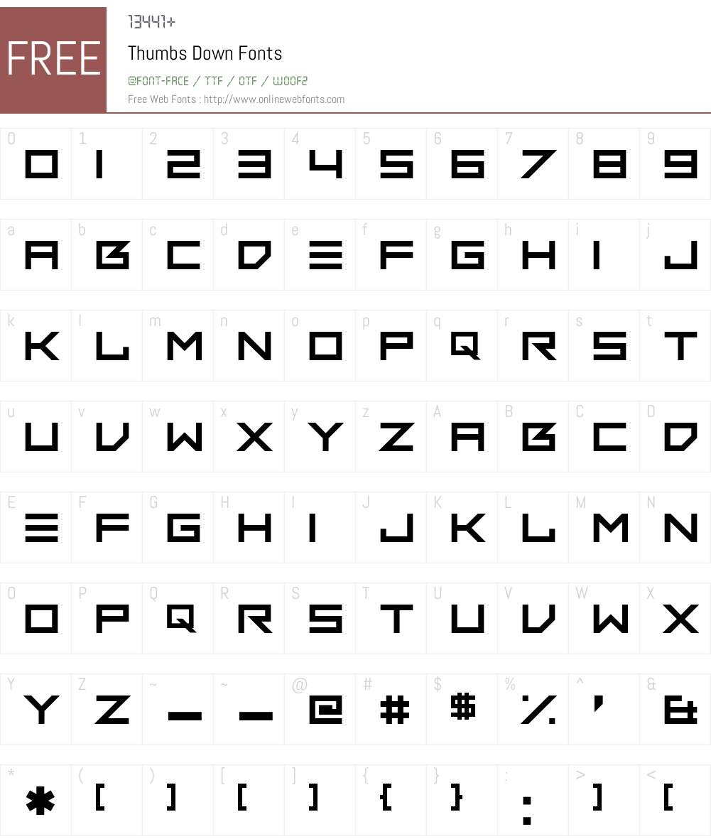 Thumbs Down 1.00;October 24, 2017;FontCreator 11.0.0.2408 64-bit Fonts ...