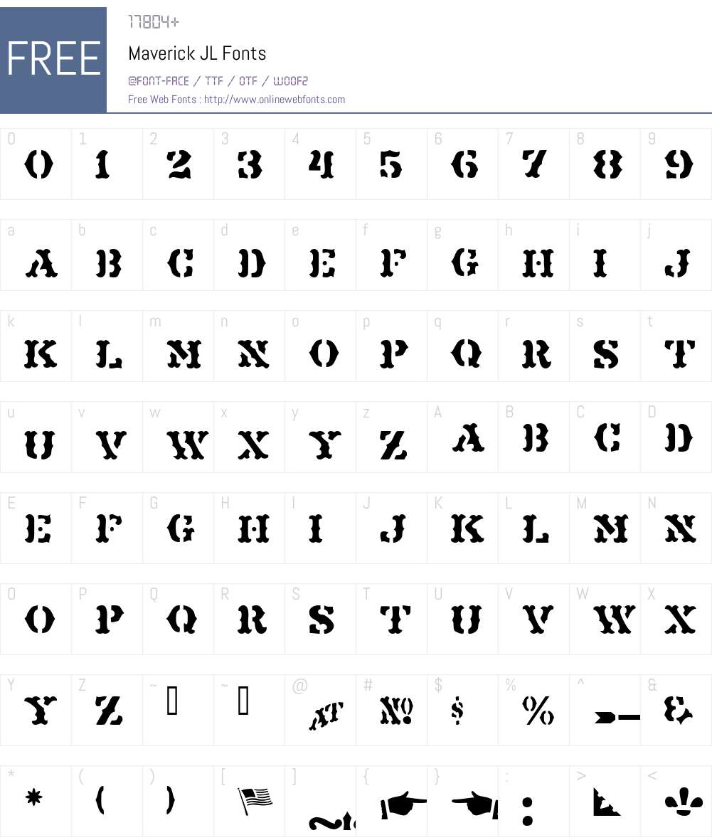 Maverick JL Font Screenshots