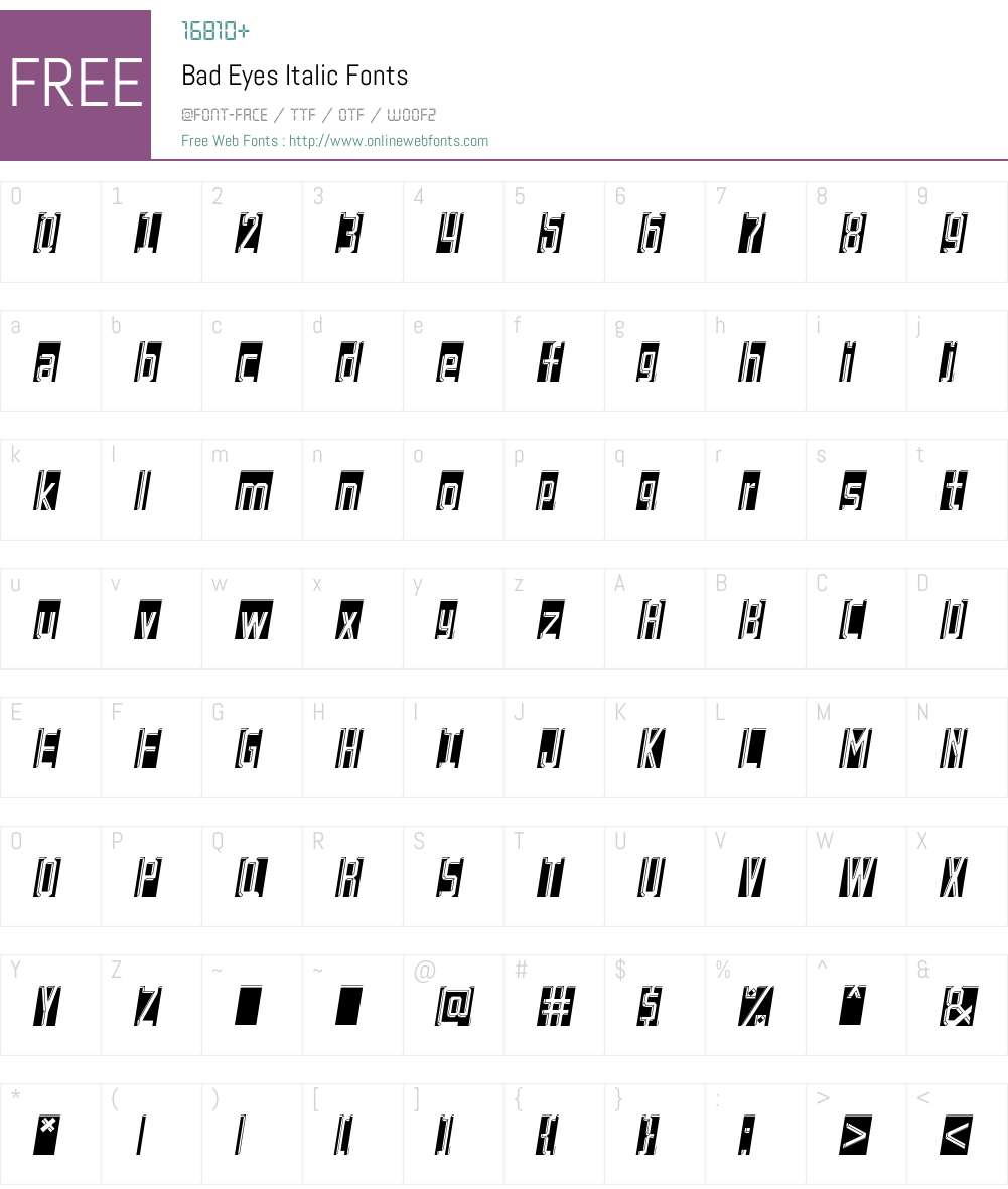Bad Eyes Font Screenshots
