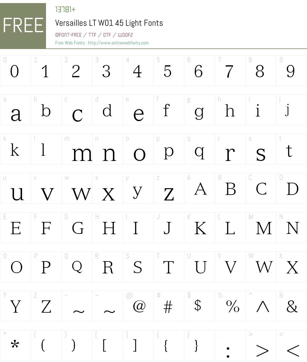 VersaillesLTW01-45Light Font Screenshots