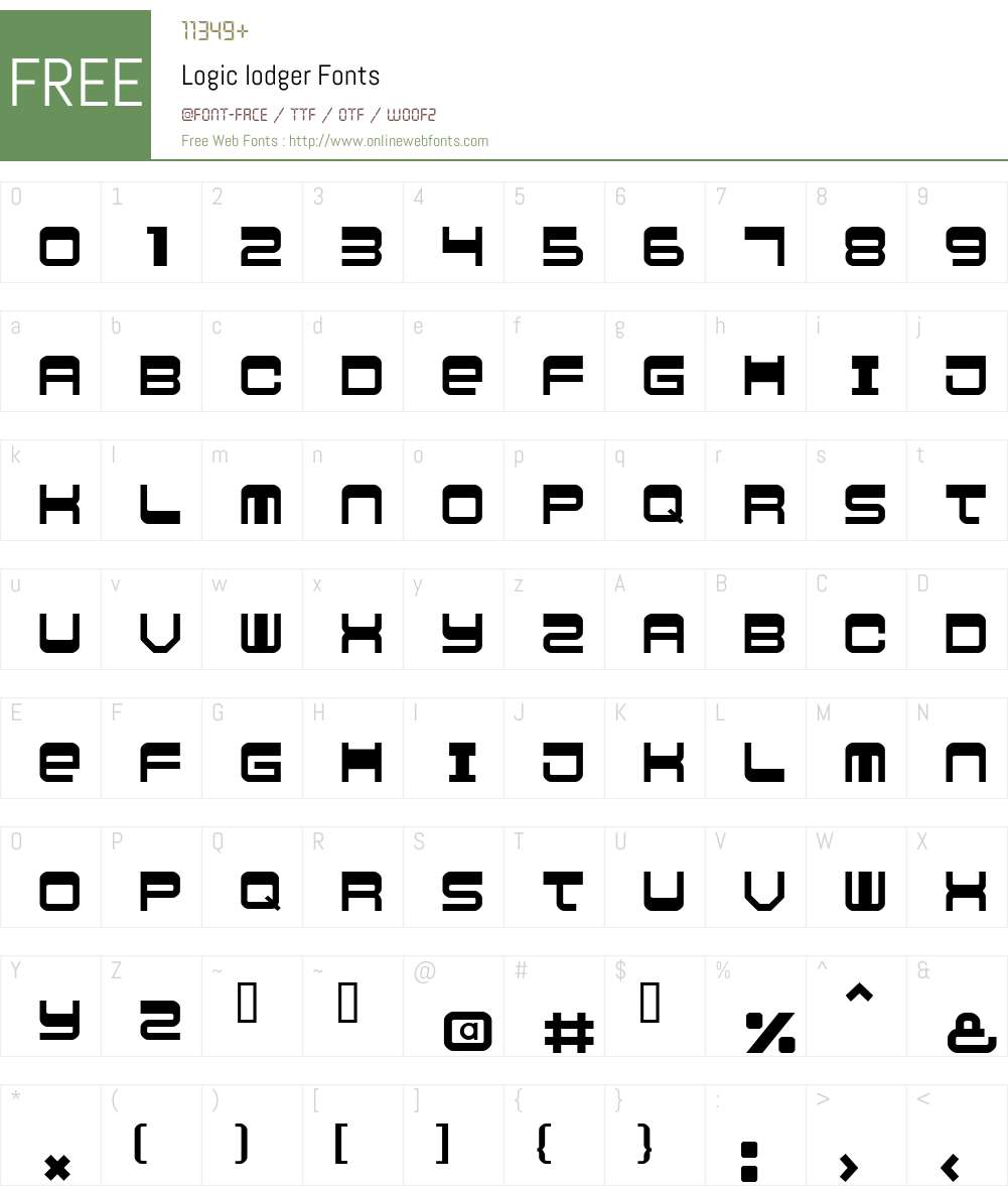 Logic lodger Font Screenshots