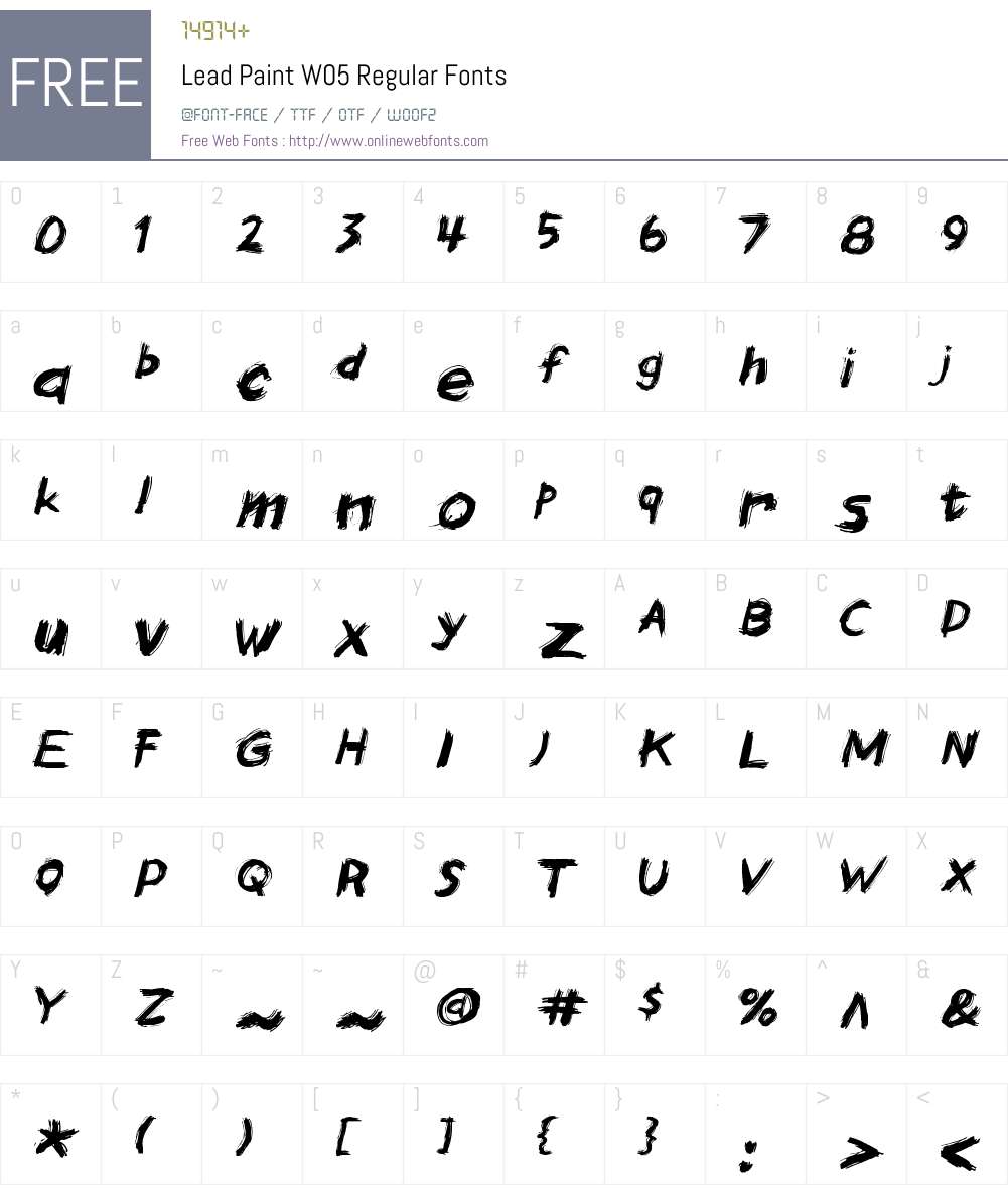 LeadPaintW05-Regular Font Screenshots