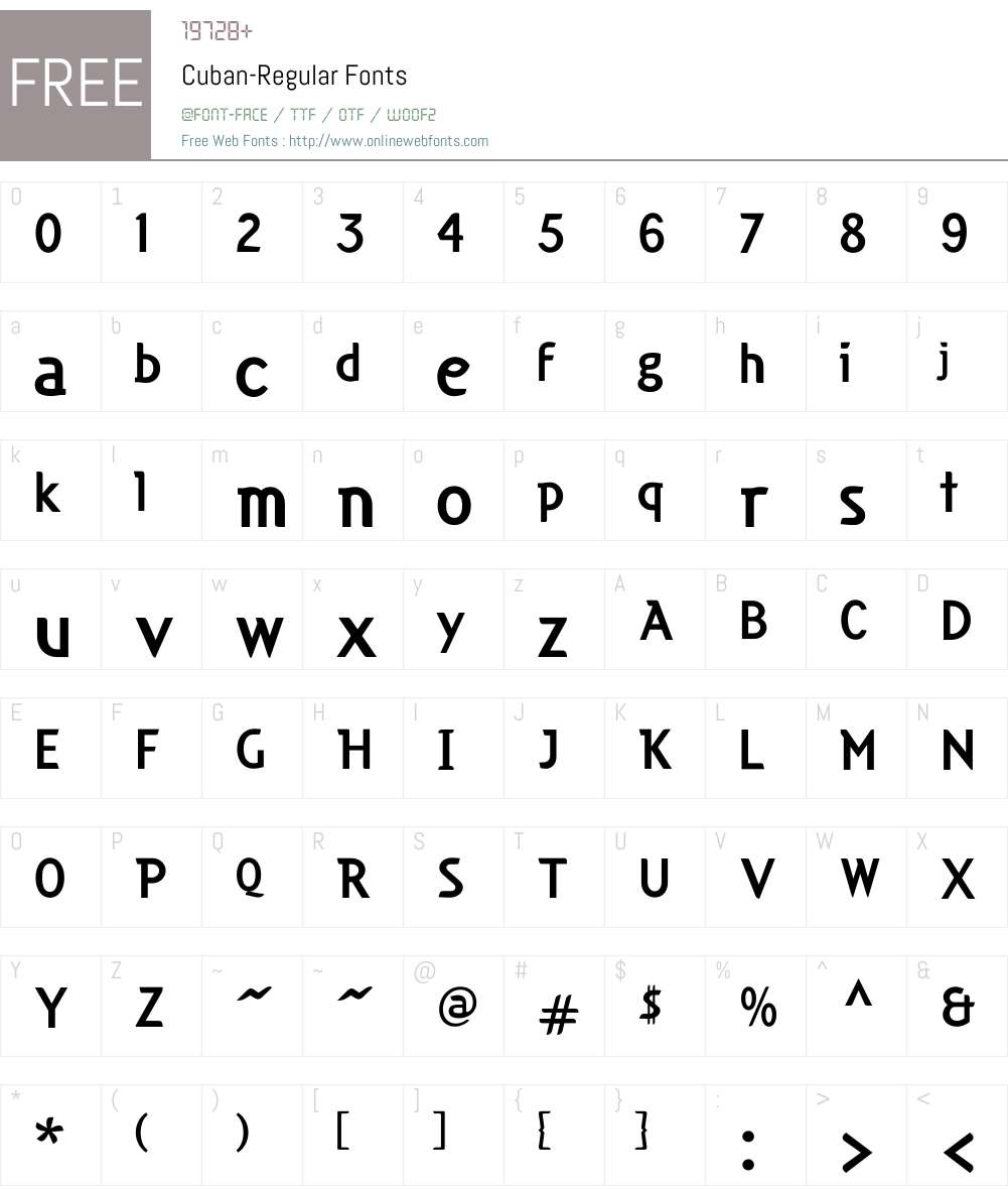 Cuban Font Screenshots