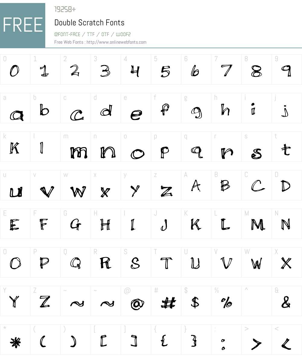 Double Scratch Font Screenshots
