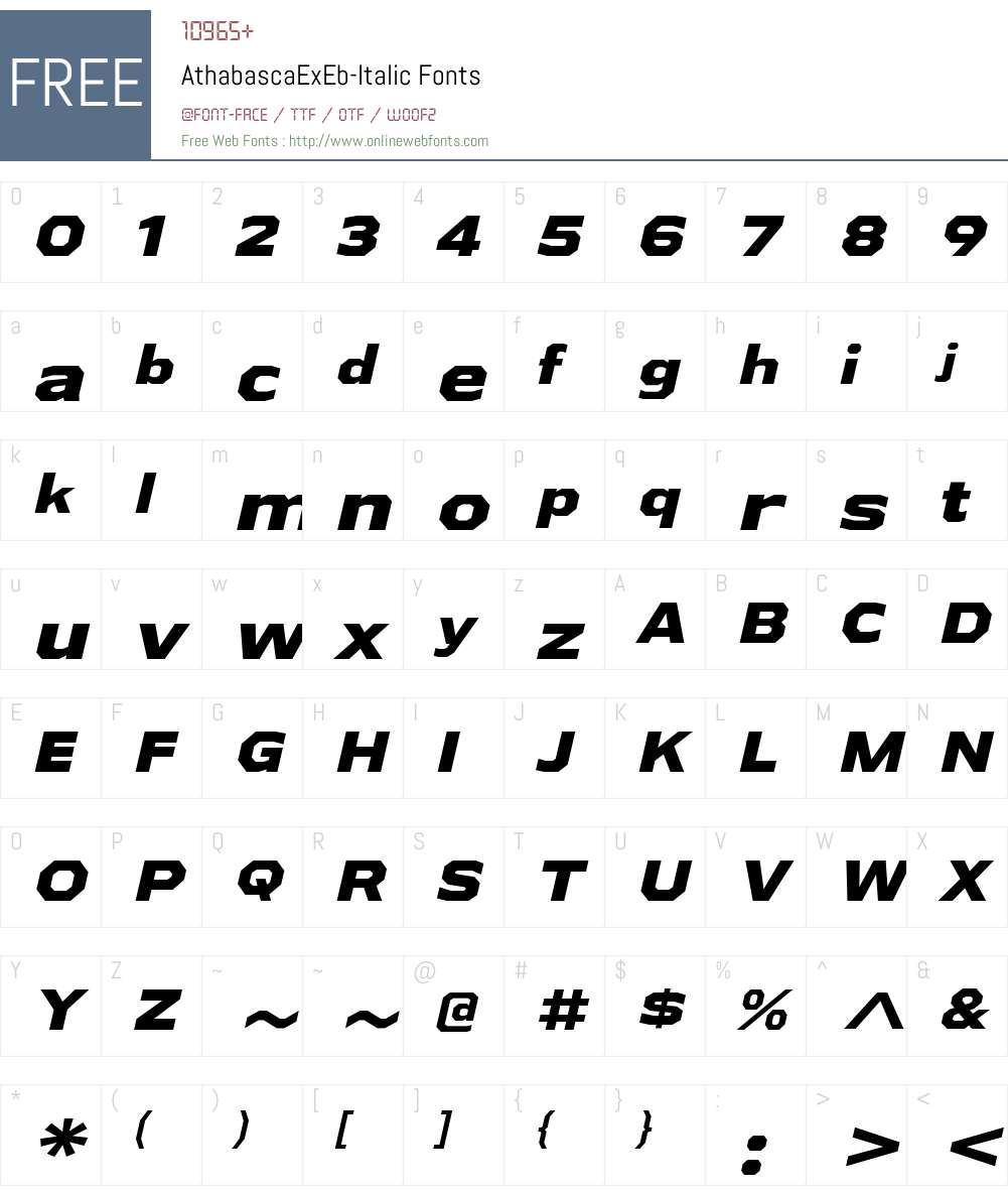 Athabasca Font Screenshots