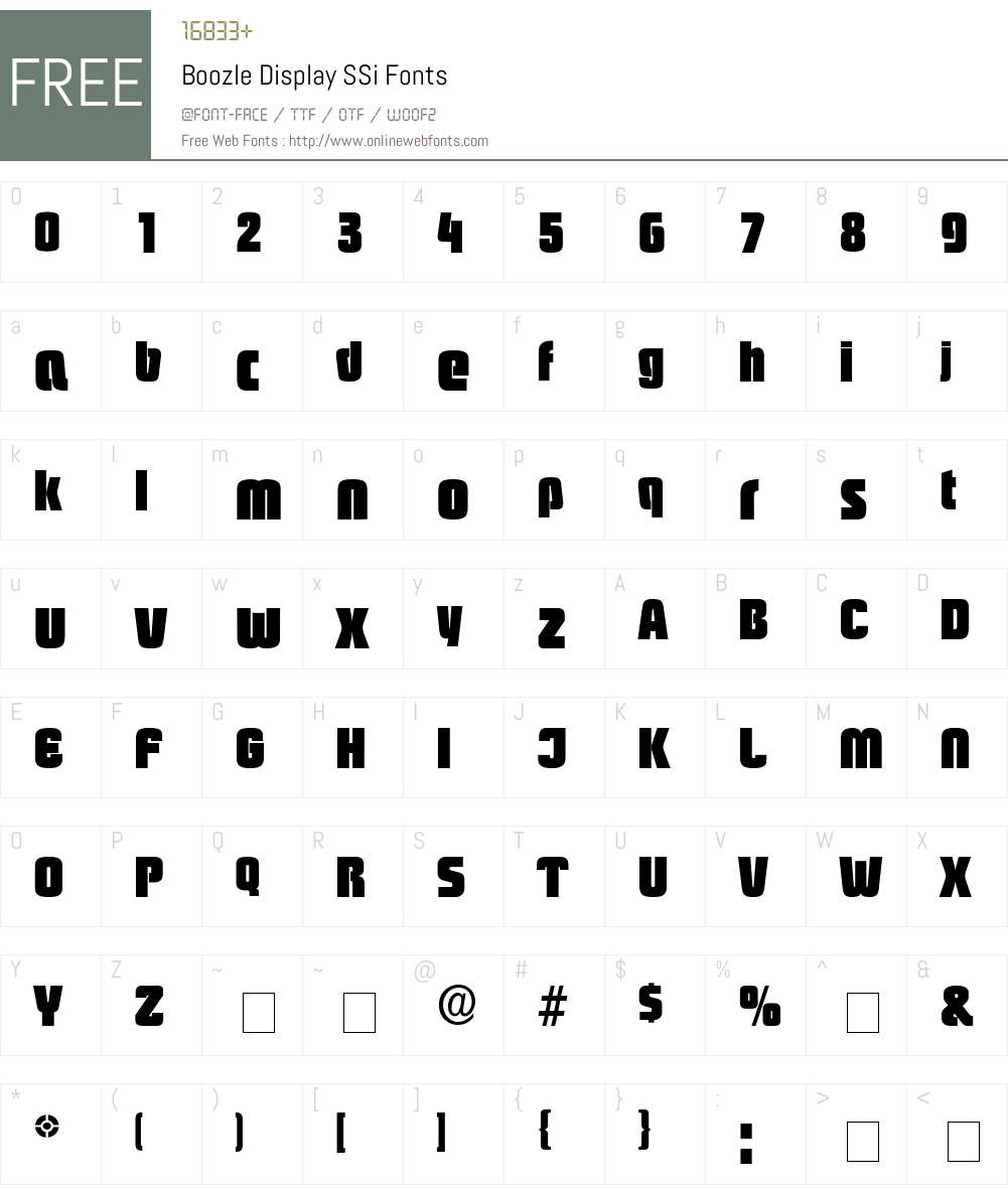 Boozle Display SSi Font Screenshots