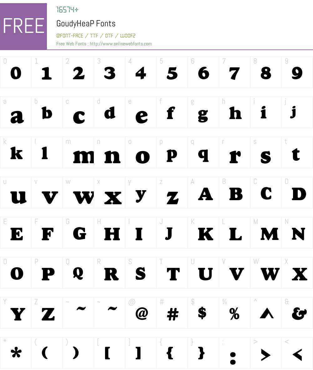 GoudyHeaP Font Screenshots
