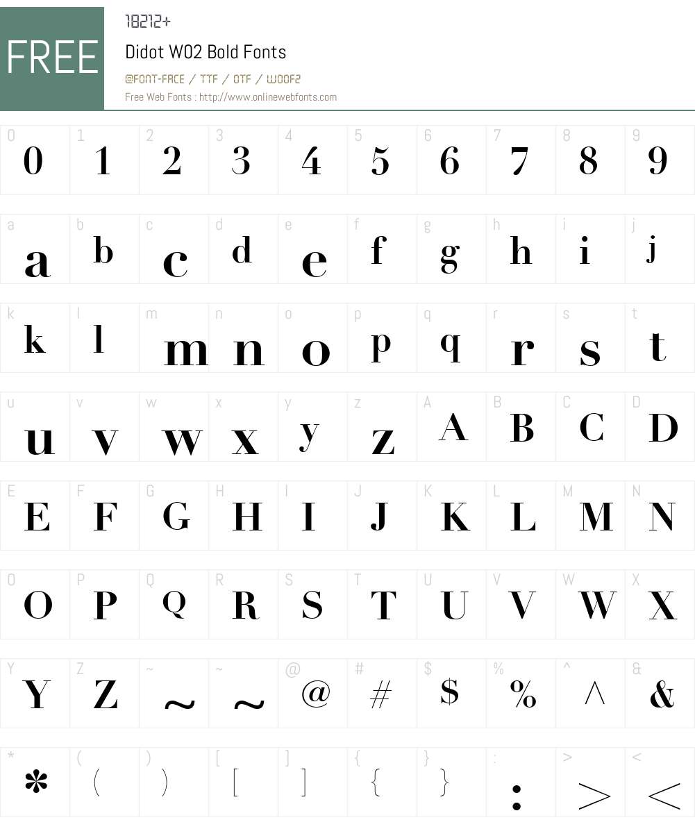 DidotW02-Bold Font Screenshots
