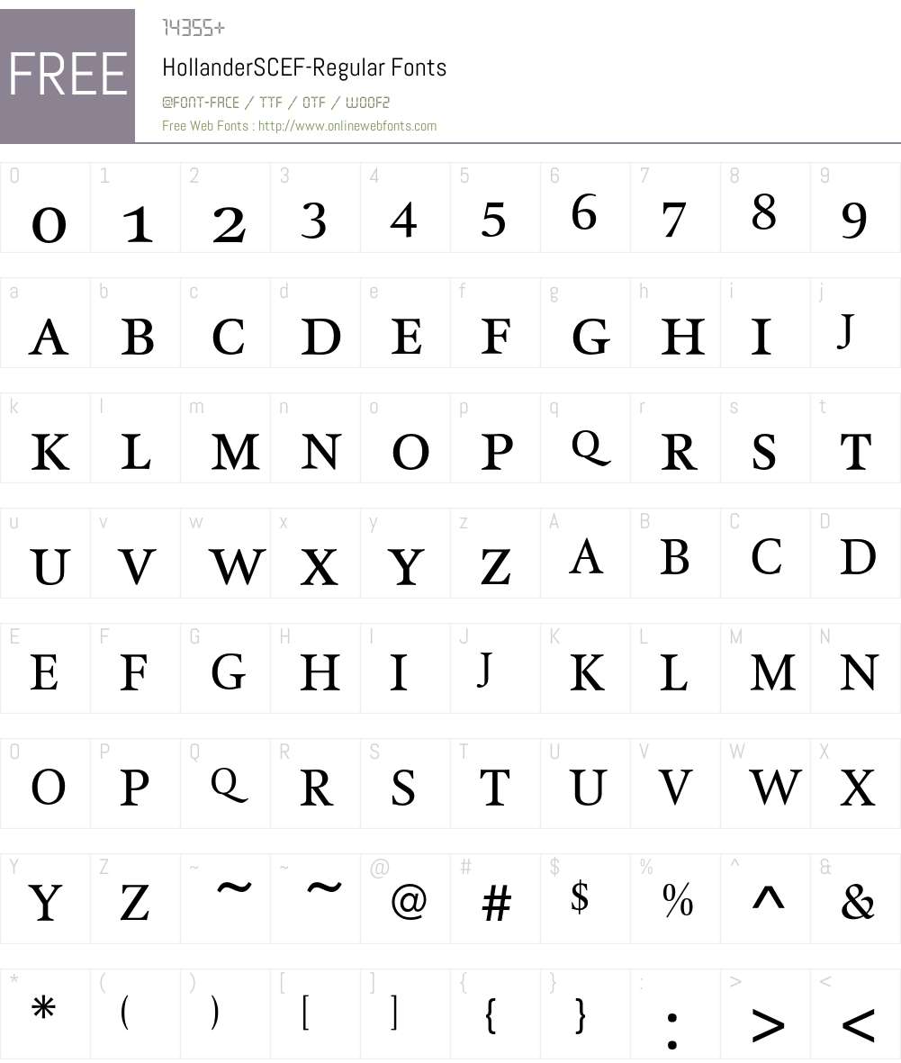 HollanderSCEF-Regular Font Screenshots
