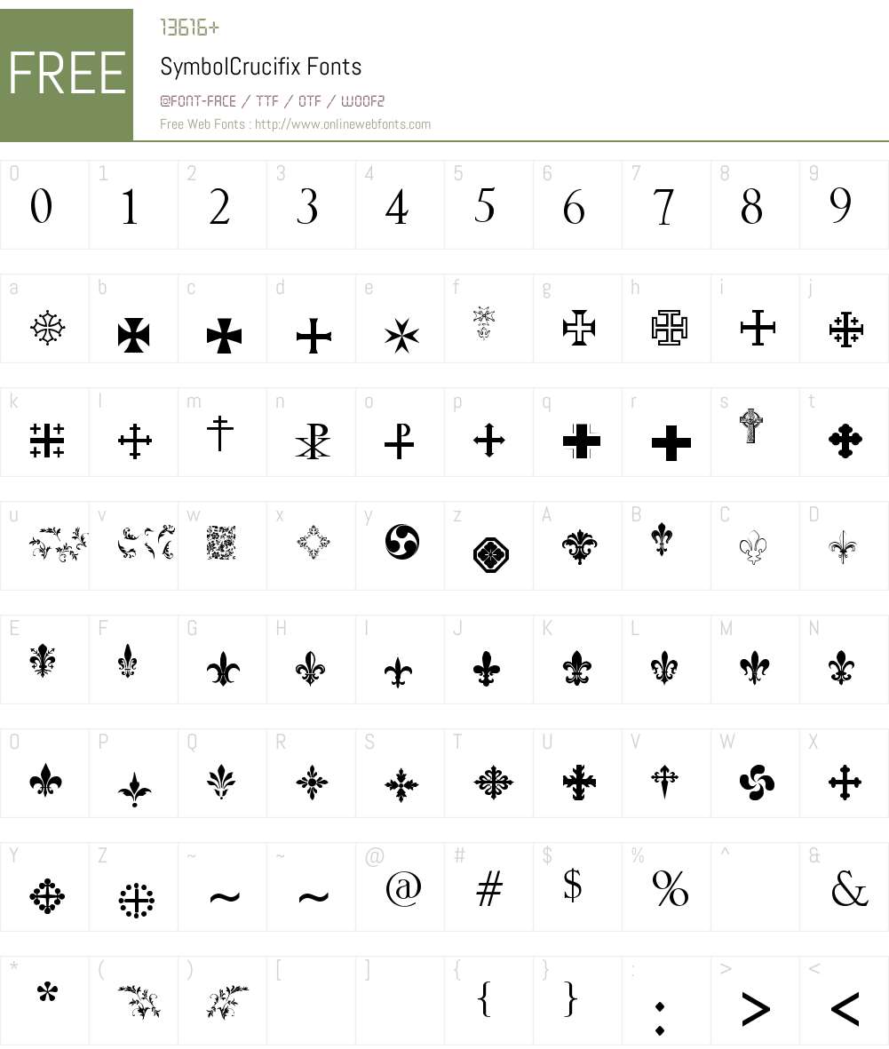 SymbolCrucifix Font Screenshots