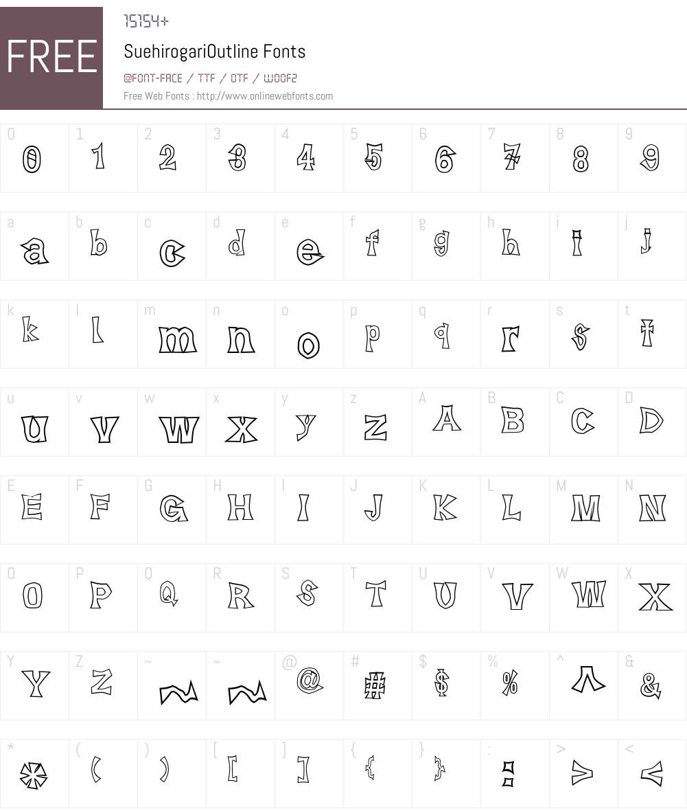 SuehirogariOutline Font Screenshots