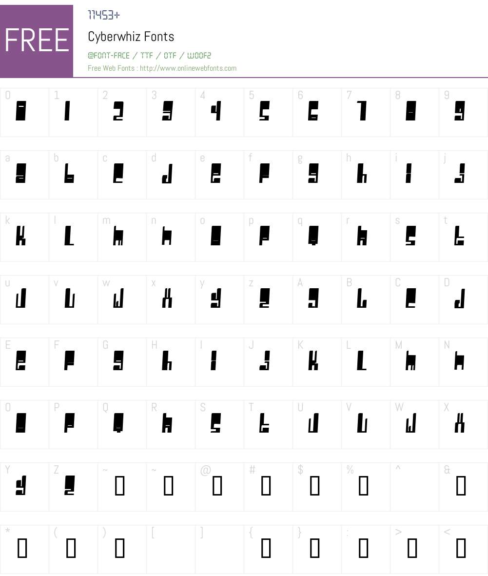 Cyberwhiz Font Screenshots