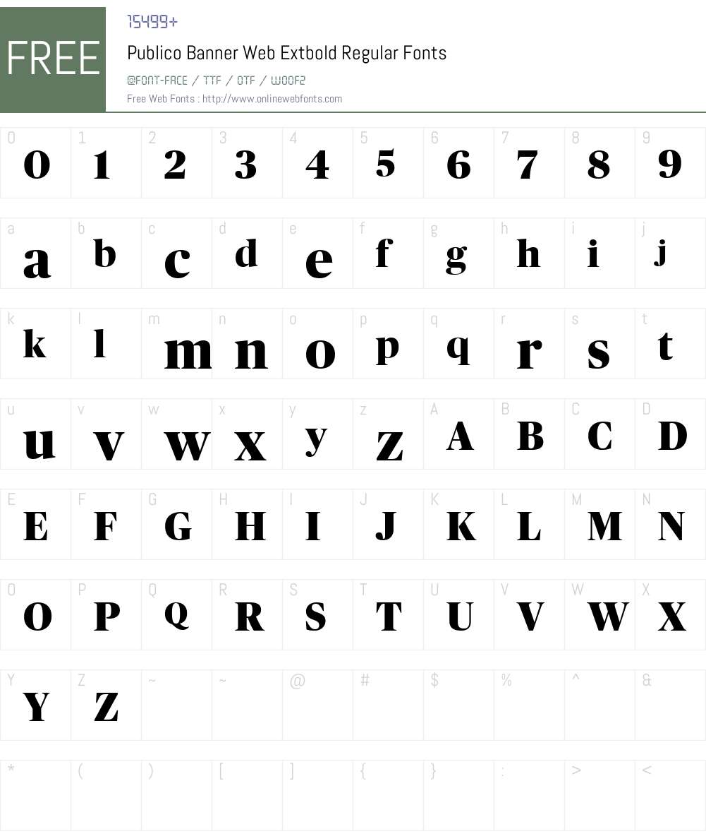 Publico Banner Web Extbold Font Screenshots