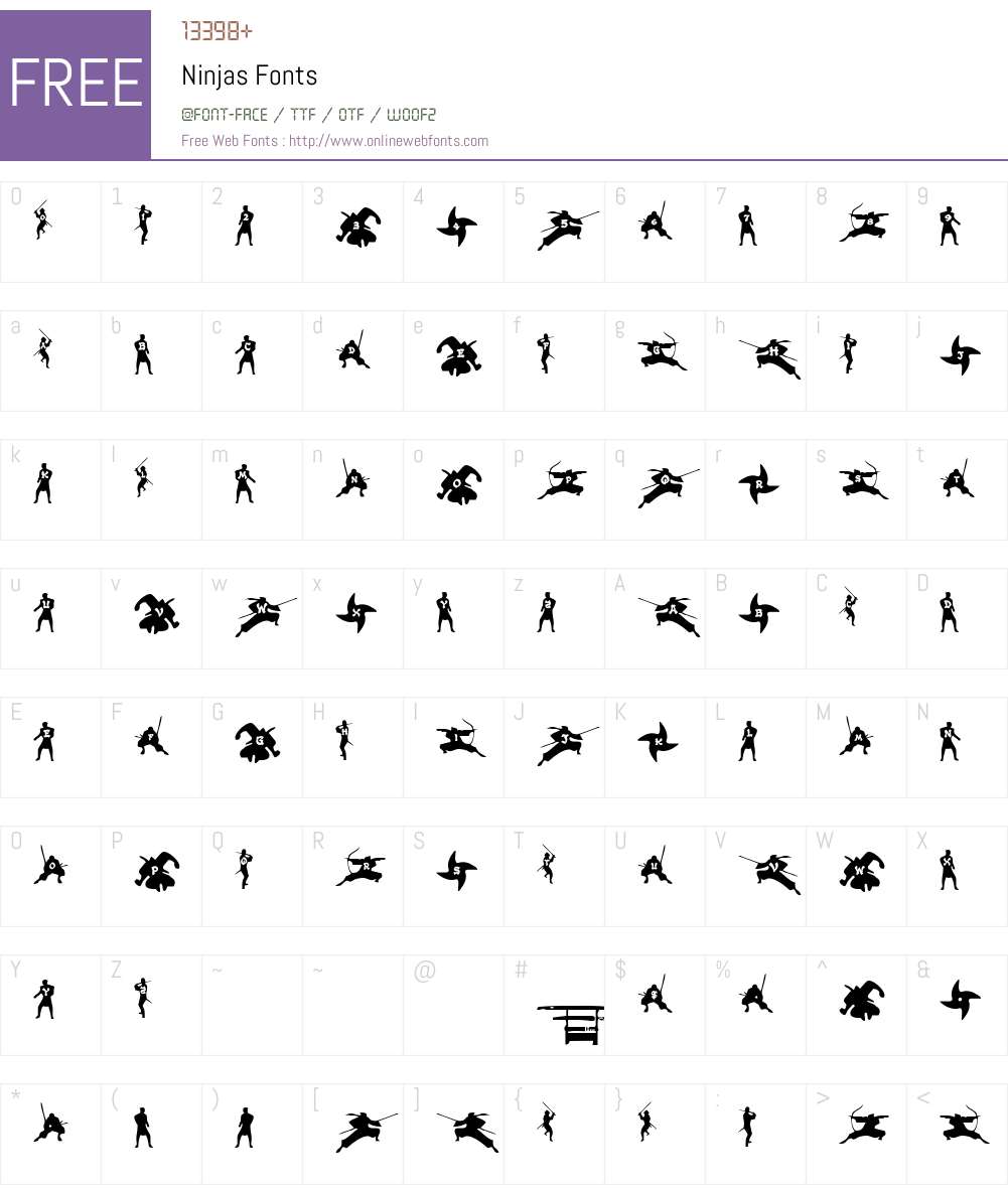 Ninjas Font Screenshots