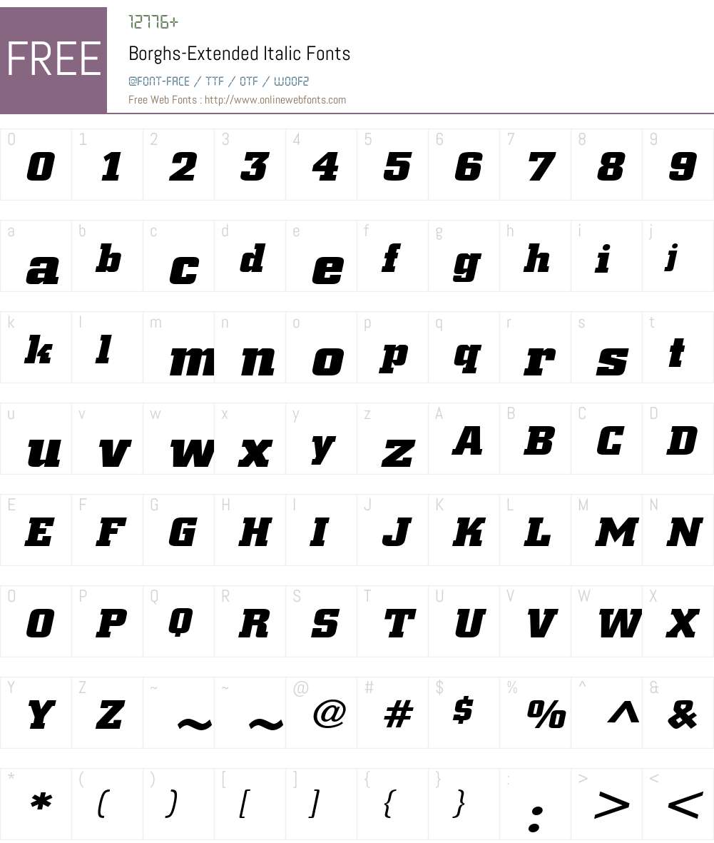Borghs-Extended Font Screenshots