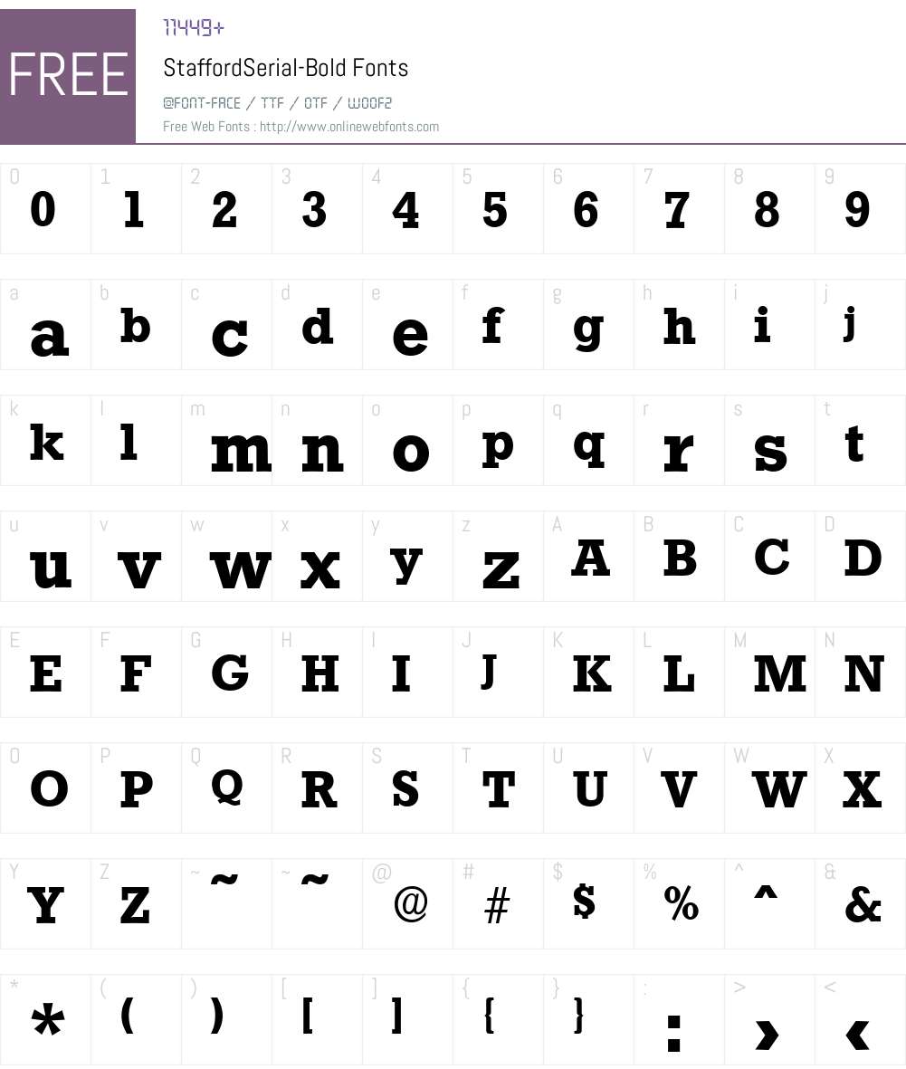 StaffordSerial Font Screenshots