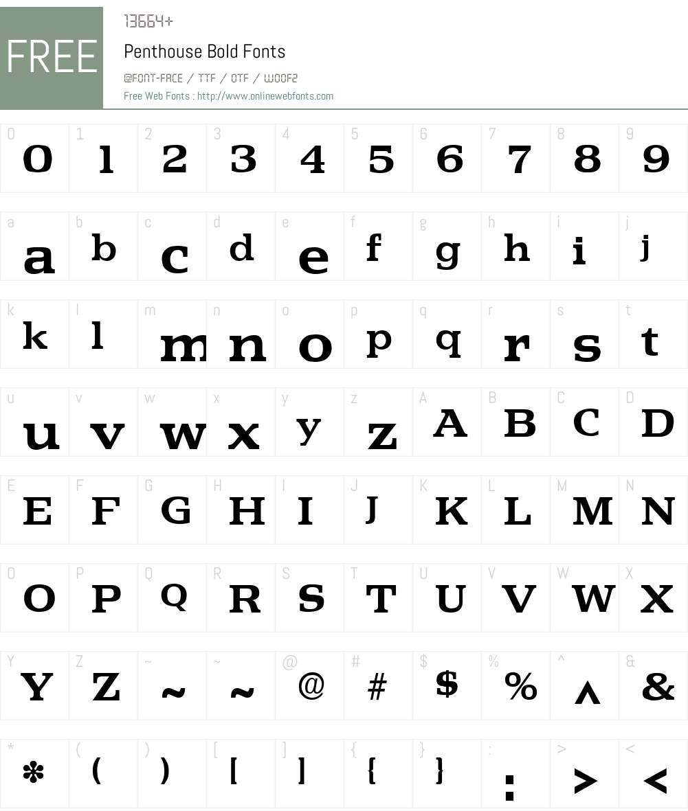 Penthouse Font Screenshots