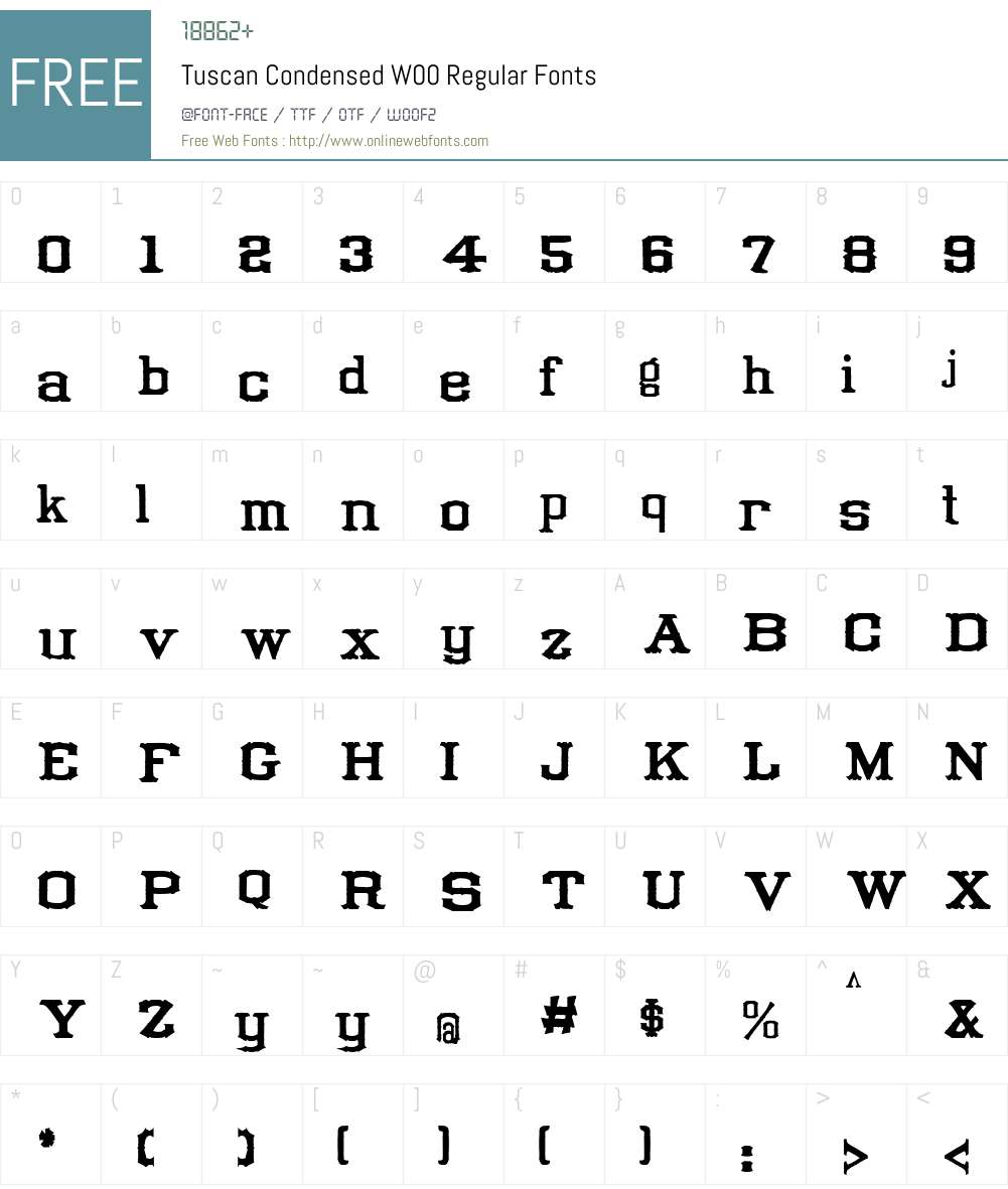 Tuscan Condensed Font Screenshots