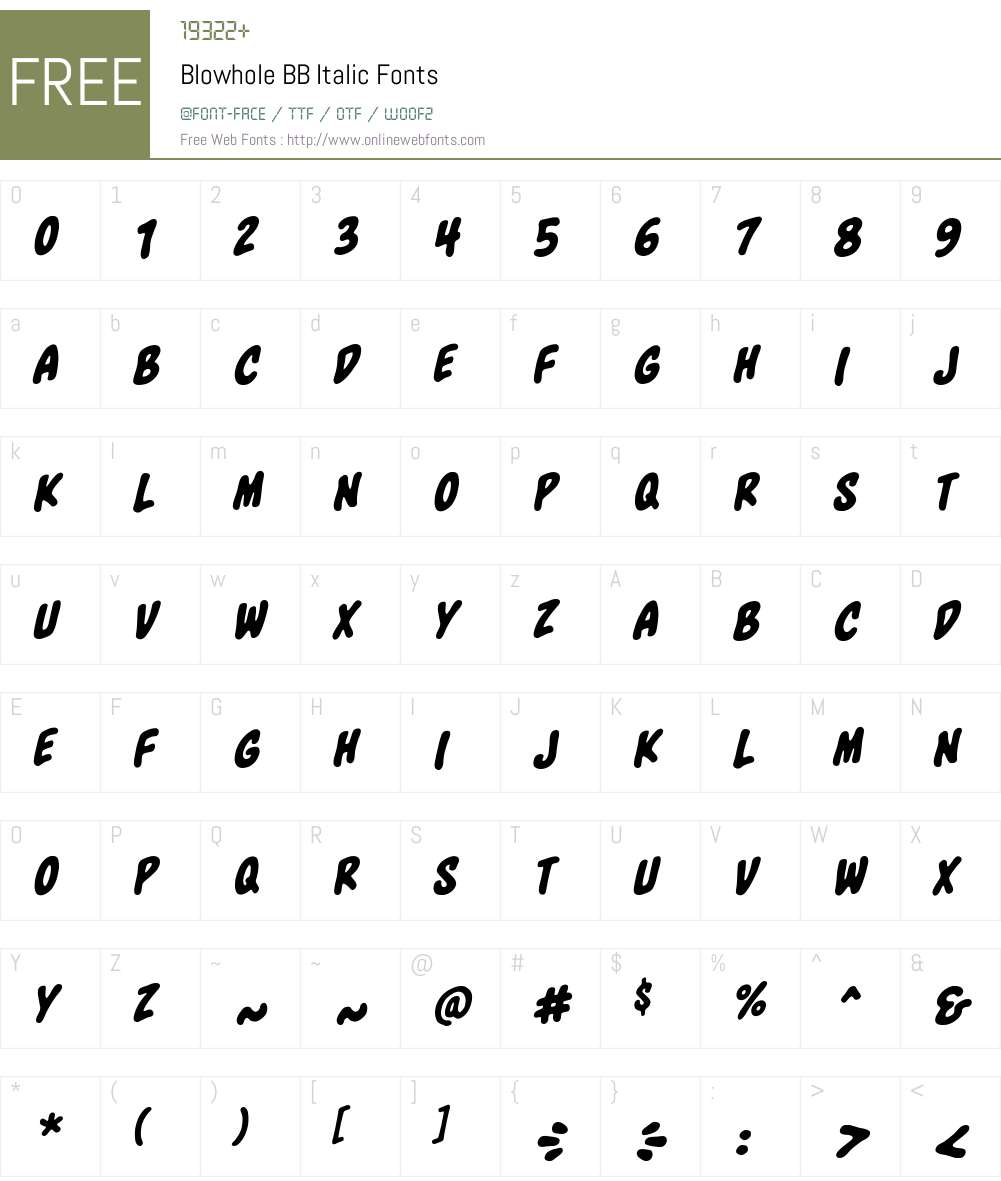 Blowhole BB Font Screenshots