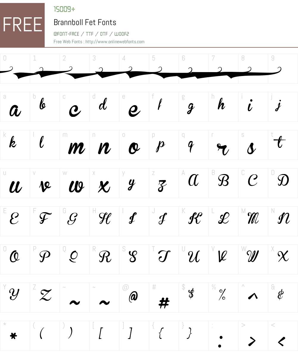 Brannboll Fet Font Screenshots