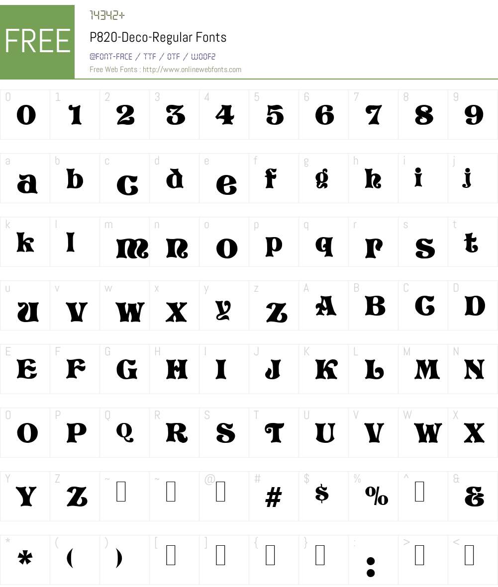 P820-Deco Font Screenshots